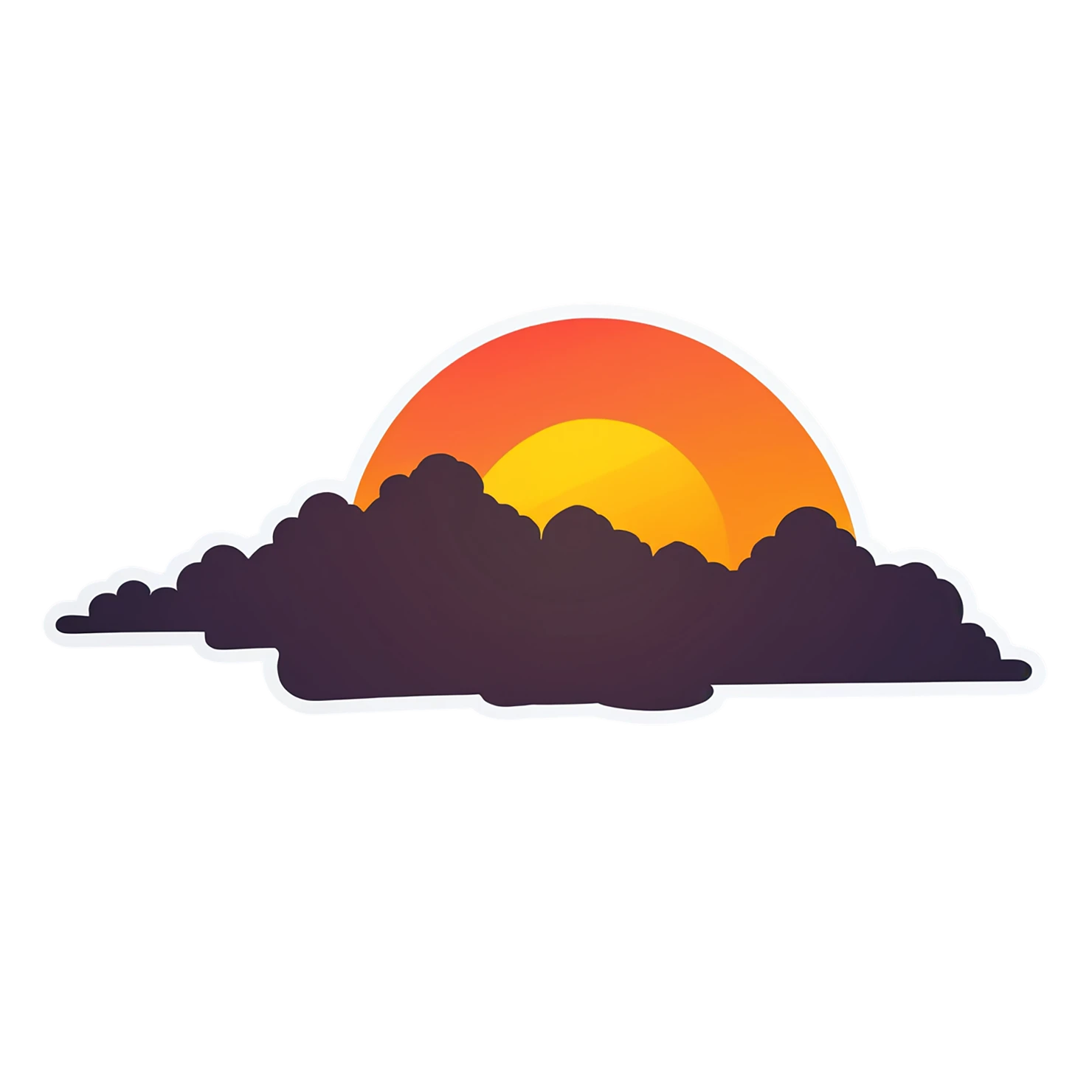 Sunset cute sticker isolated on transparent background #22299