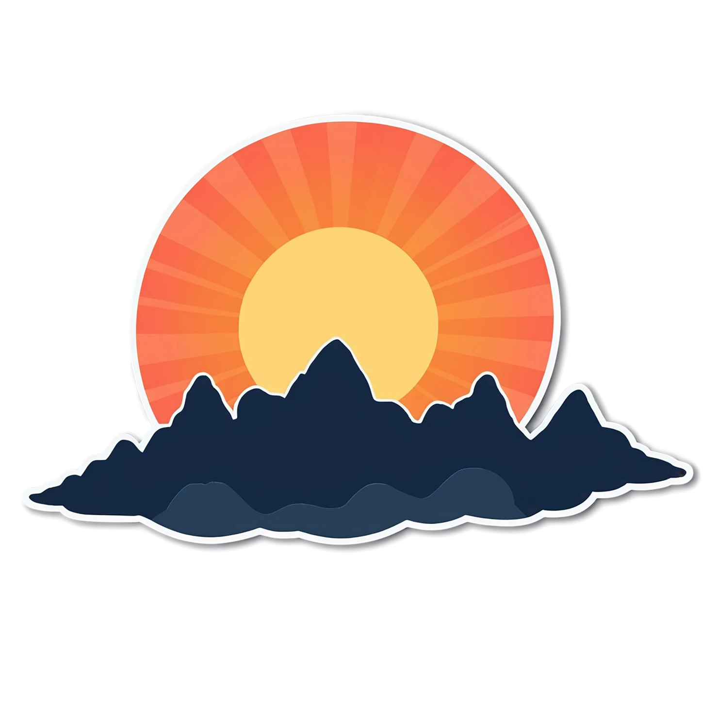 Sunset cute sticker isolated on transparent background #22300
