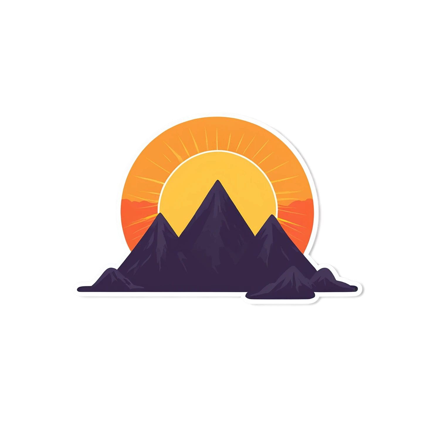 Sunset cute sticker isolated on transparent background #22302