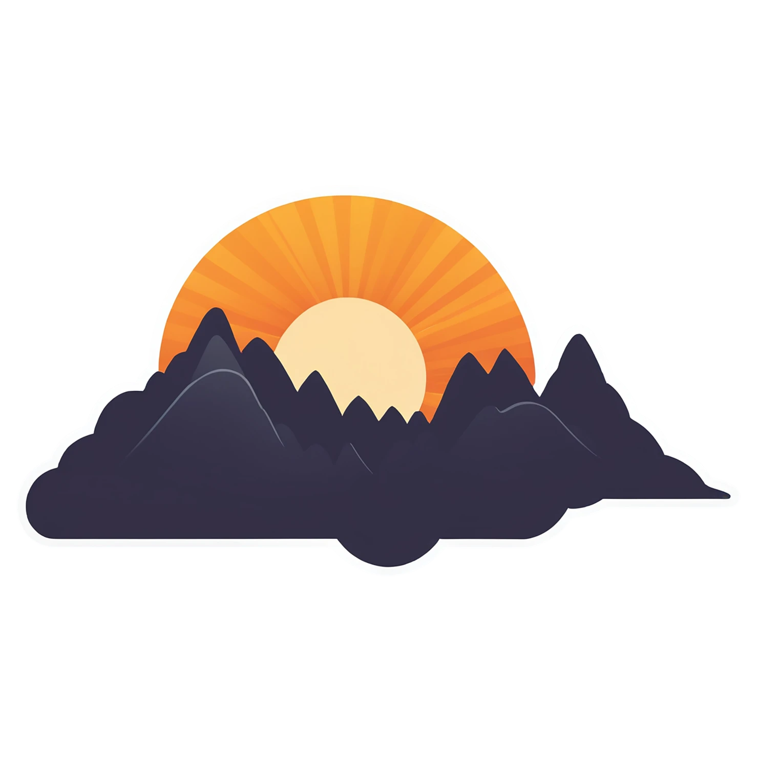 Sunset cute sticker isolated on transparent background #22303