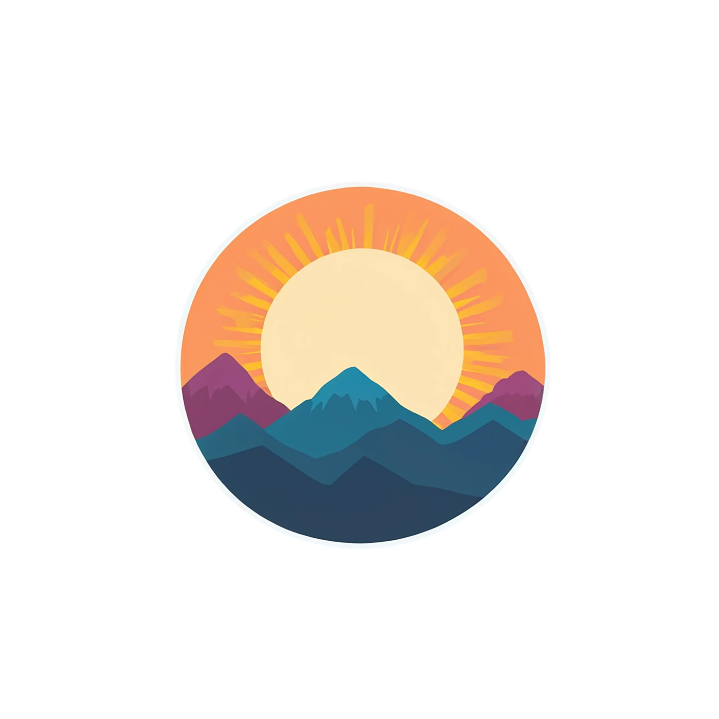 Sunset cute sticker isolated on transparent background #22305