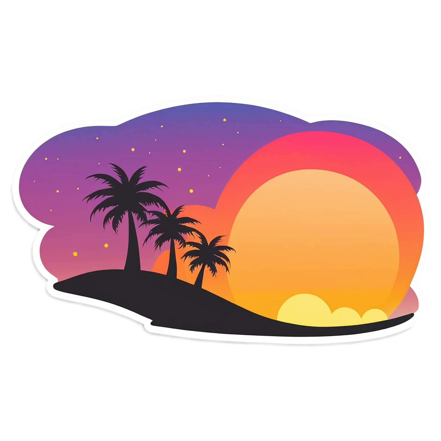 Sunset cute sticker isolated on transparent background #22306