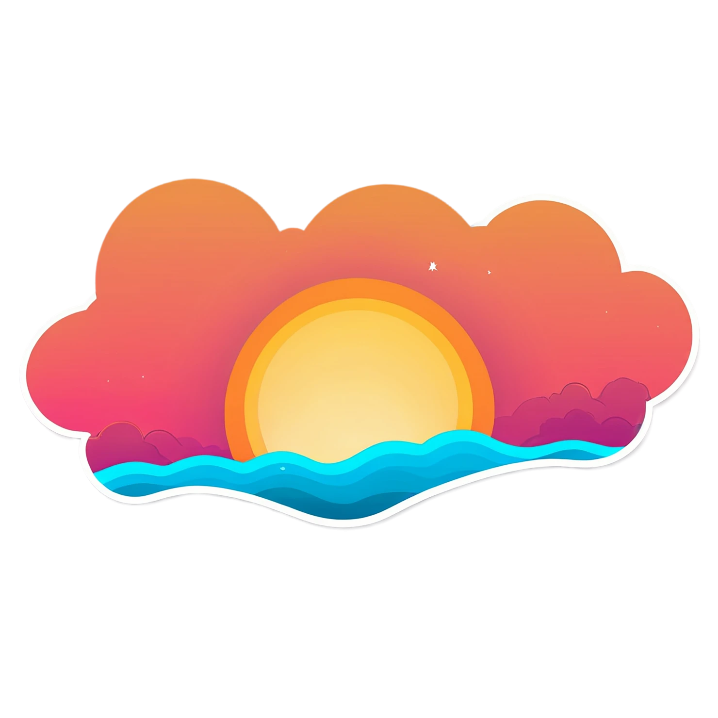 Sunset cute sticker isolated on transparent background #22309