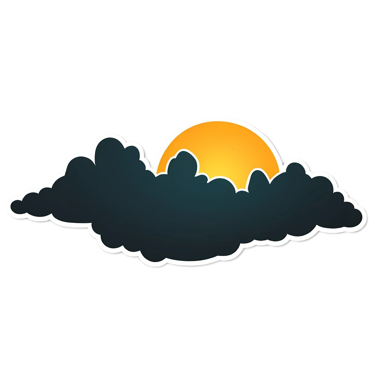 Sunset cute sticker isolated on transparent background #22312