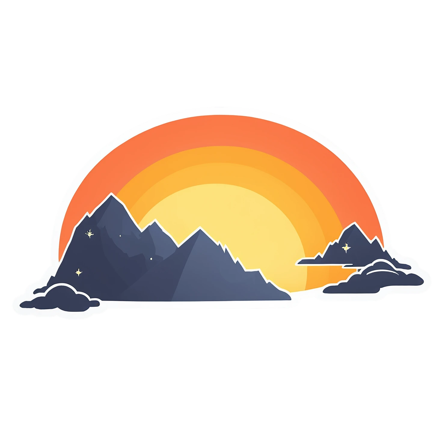 Sunset cute sticker isolated on transparent background #22313