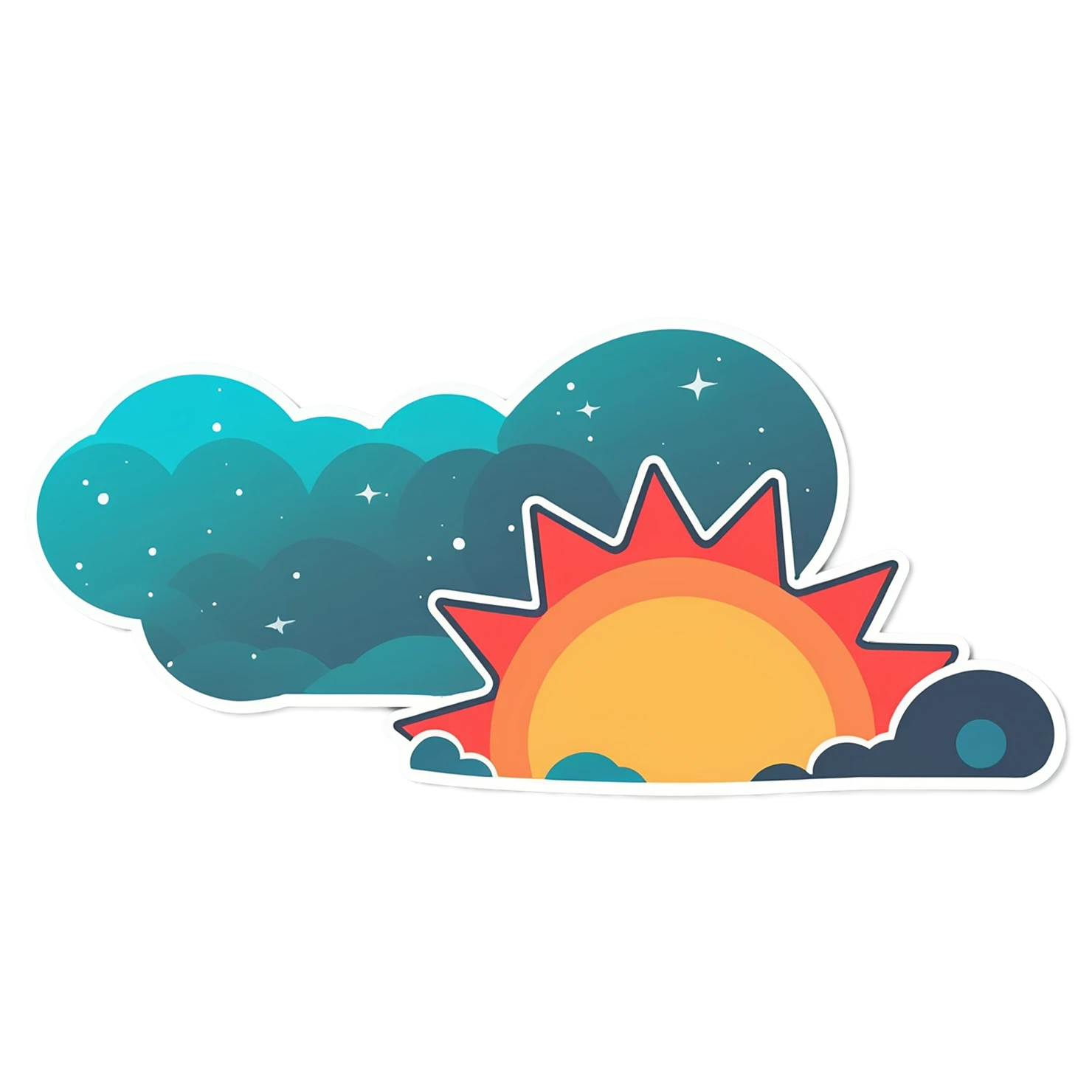 Sunset cute sticker isolated on transparent background #22316