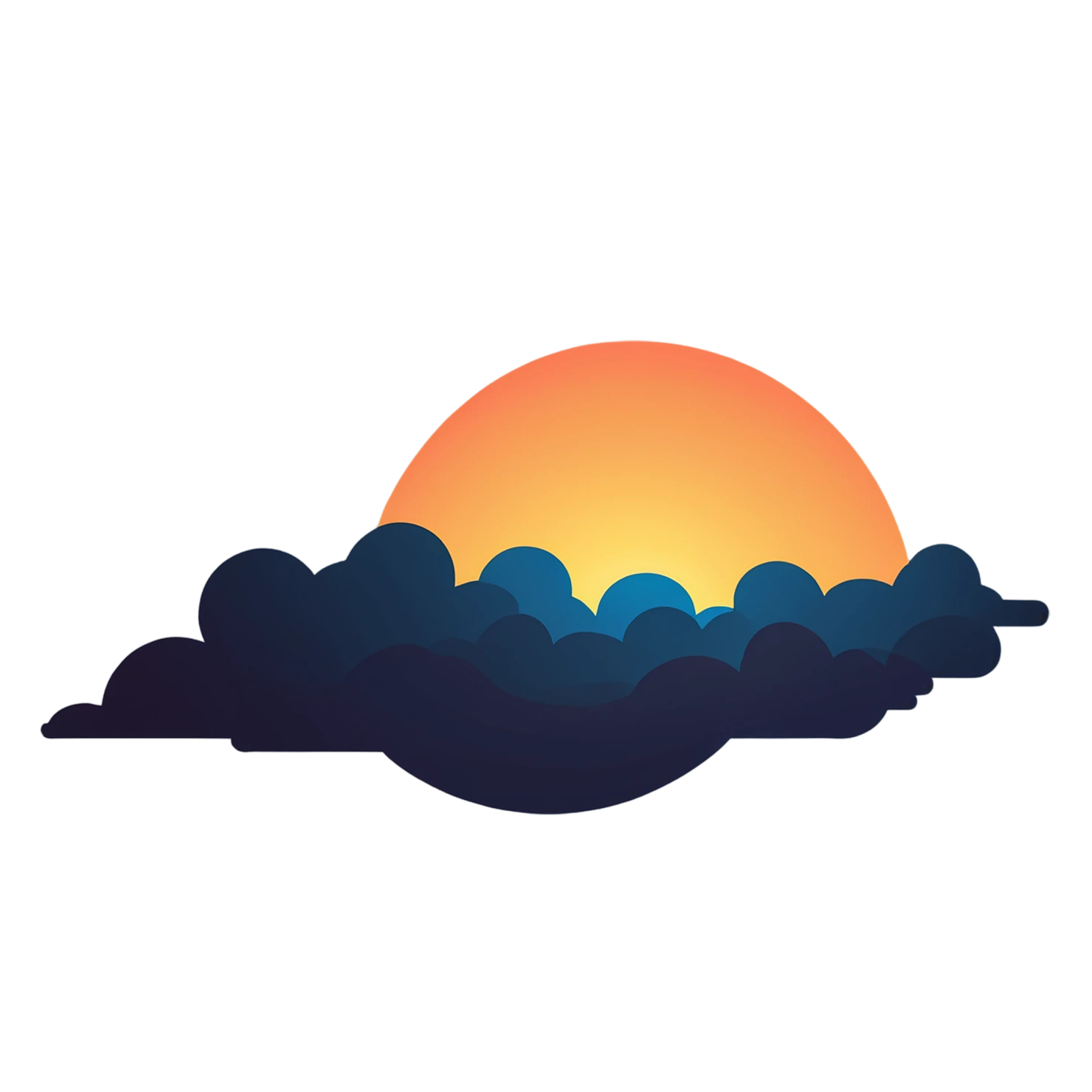 Sunset cute sticker isolated on transparent background #22317