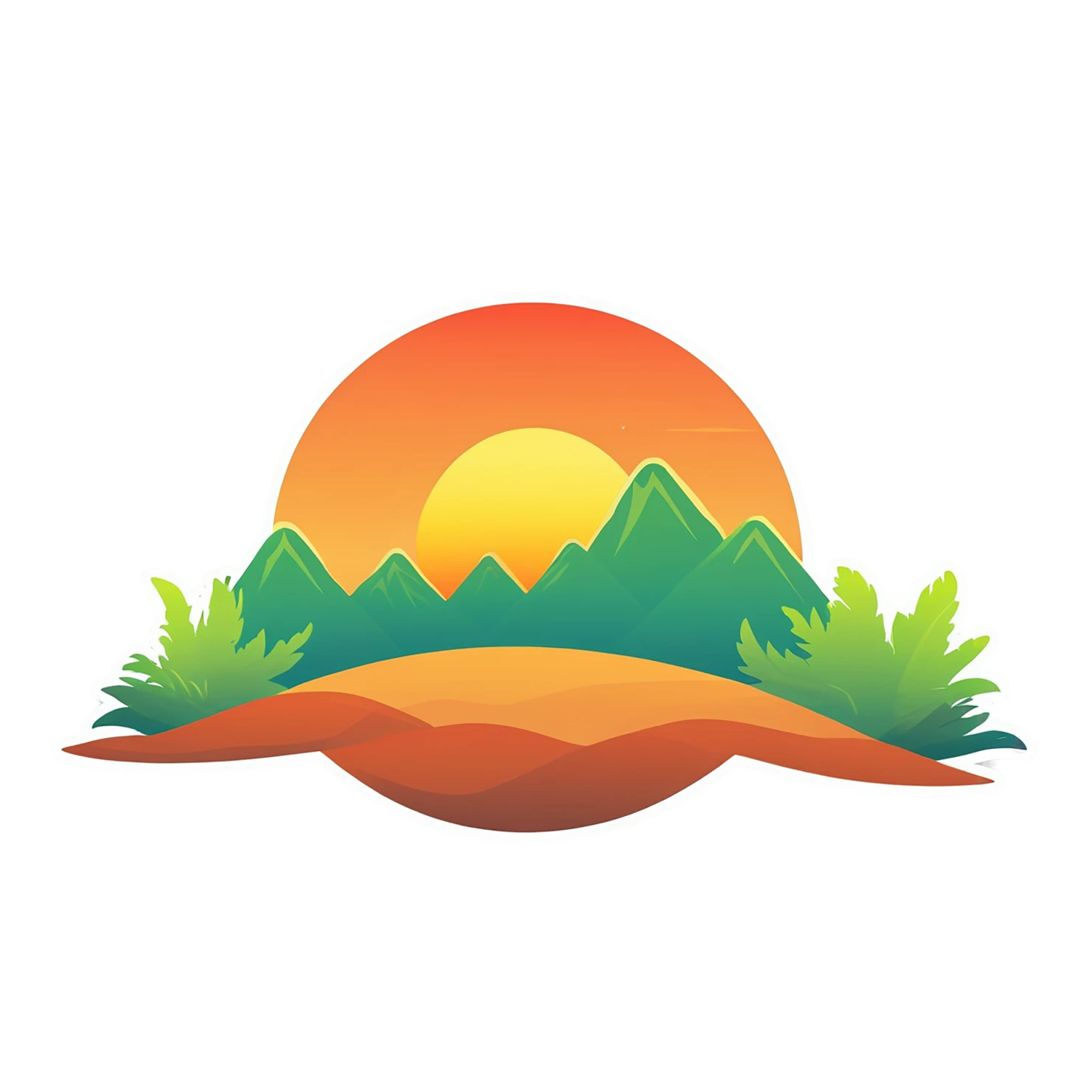 Sunset cute sticker isolated on transparent background #22320