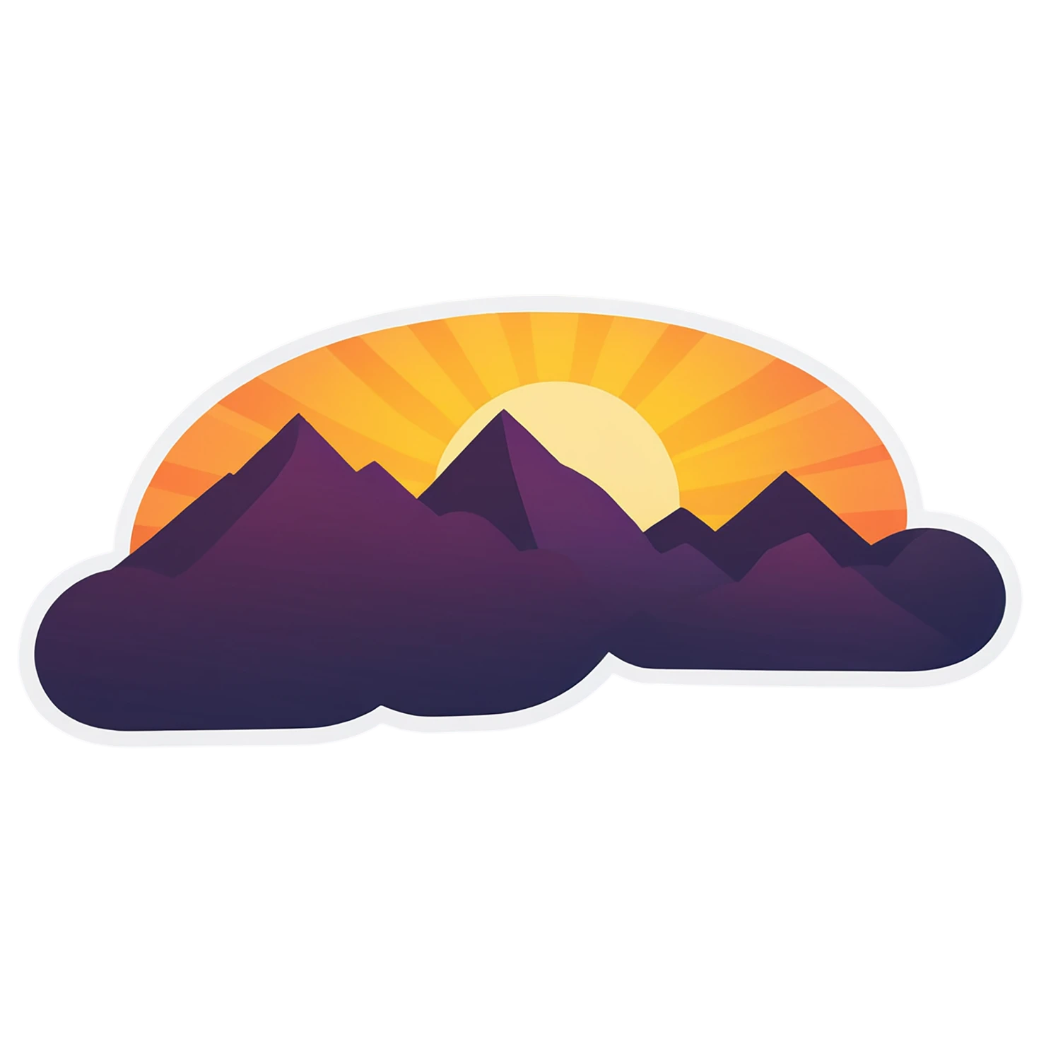 Sunset cute sticker isolated on transparent background #22321