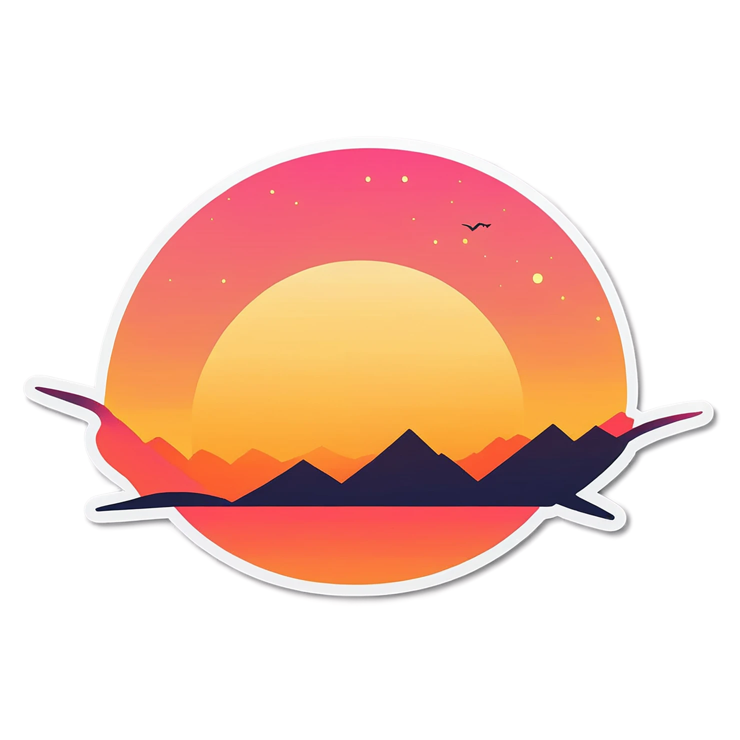 Sunset cute sticker isolated on transparent background #22322
