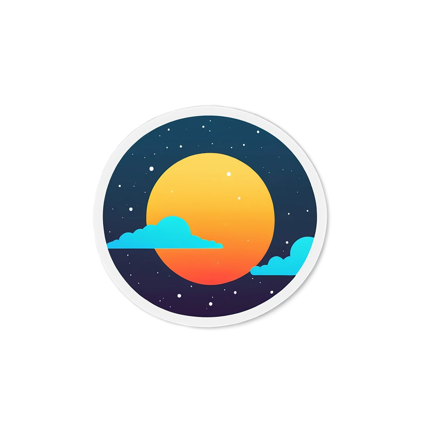Sunset cute sticker isolated on transparent background #22323