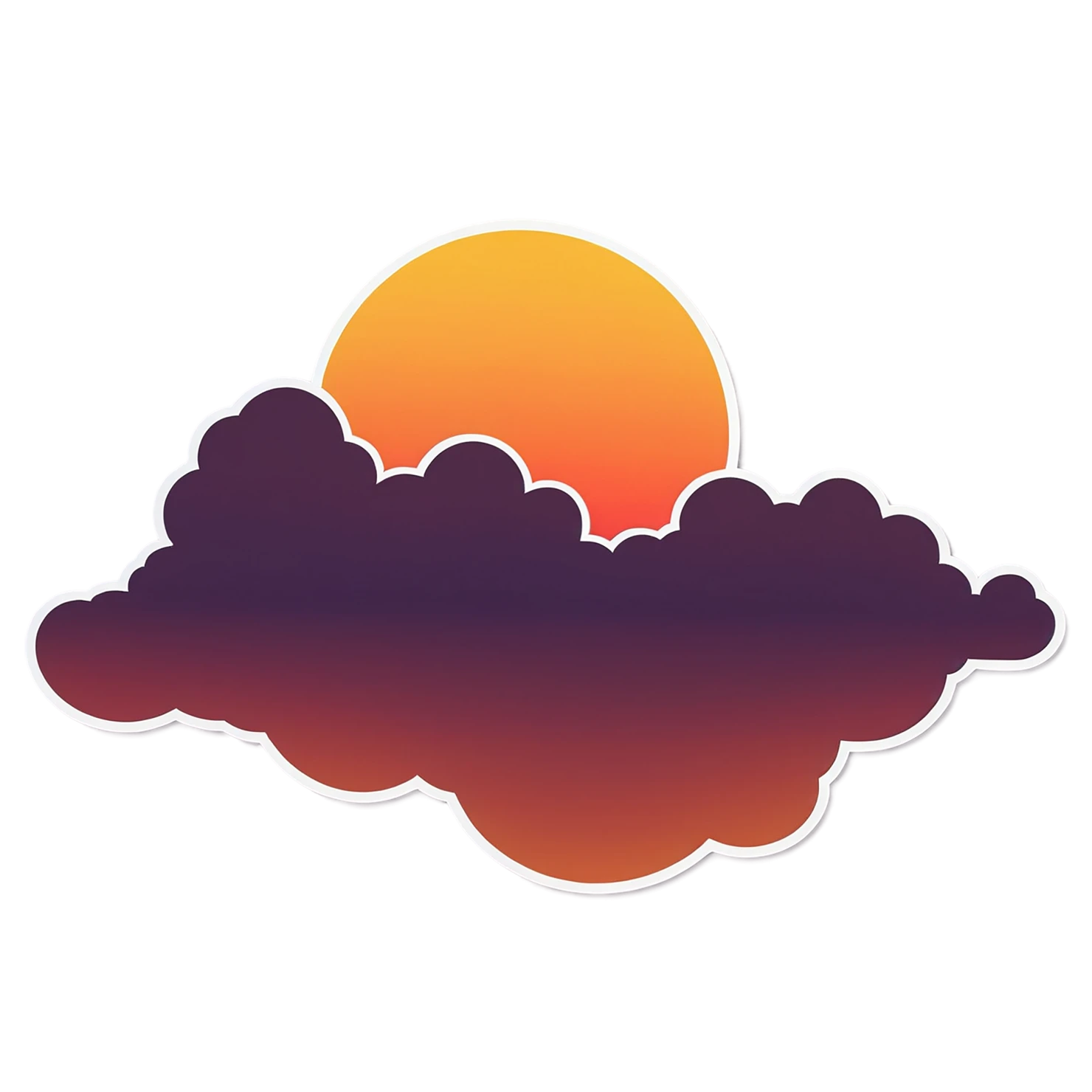 Sunset cute sticker isolated on transparent background #22325