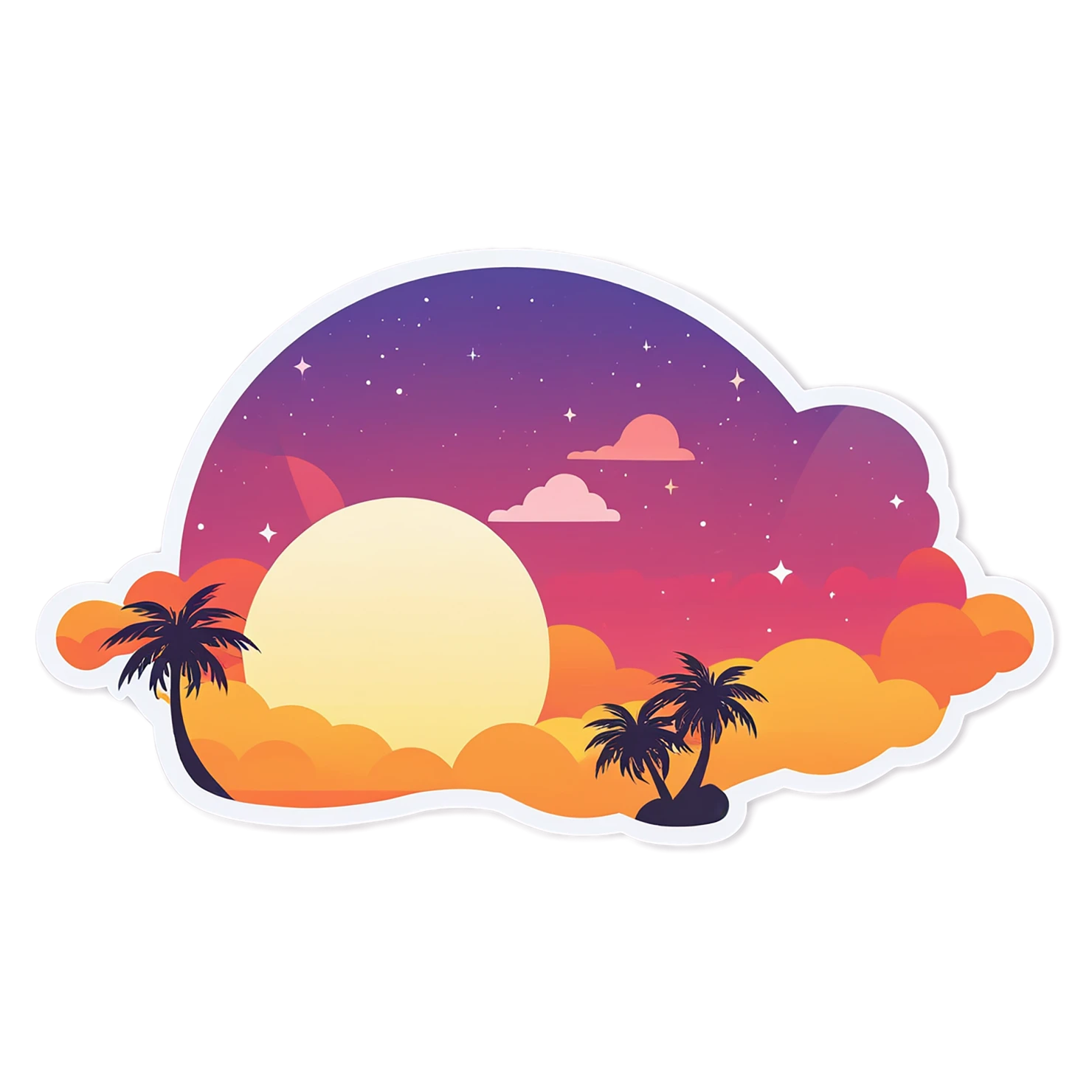 Sunset cute sticker isolated on transparent background #22326