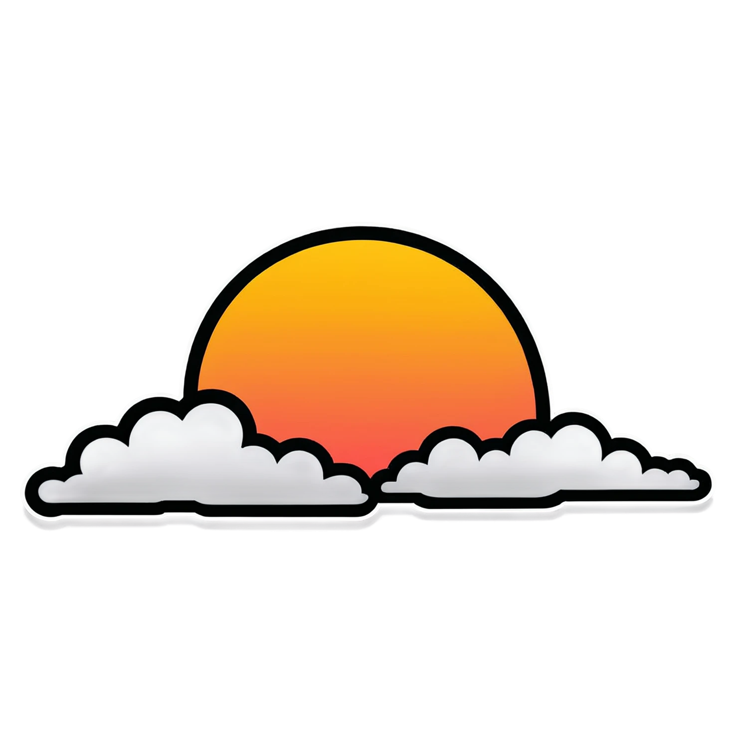 Sunset cute sticker isolated on transparent background #22328