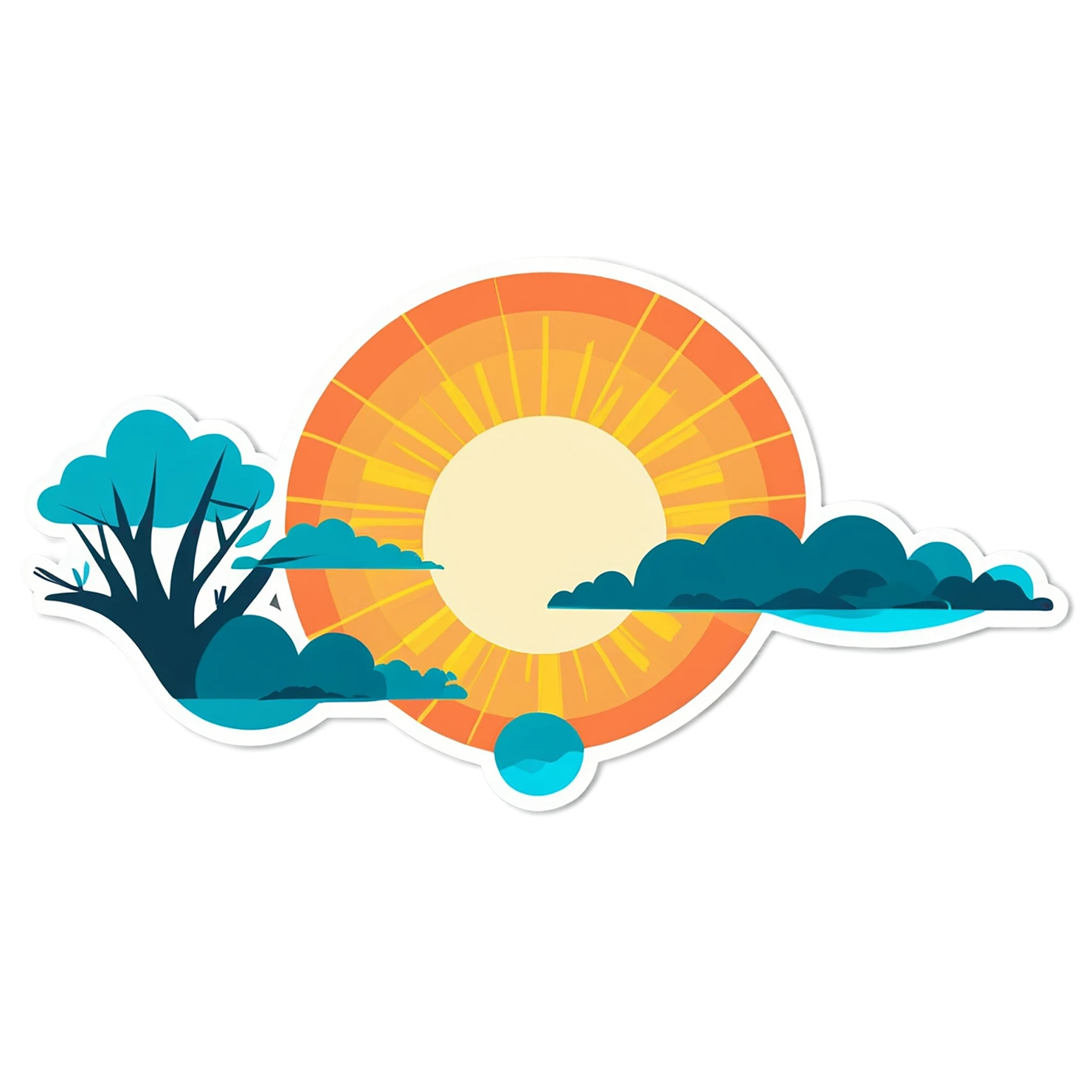 Sunset cute sticker isolated on transparent background #22329