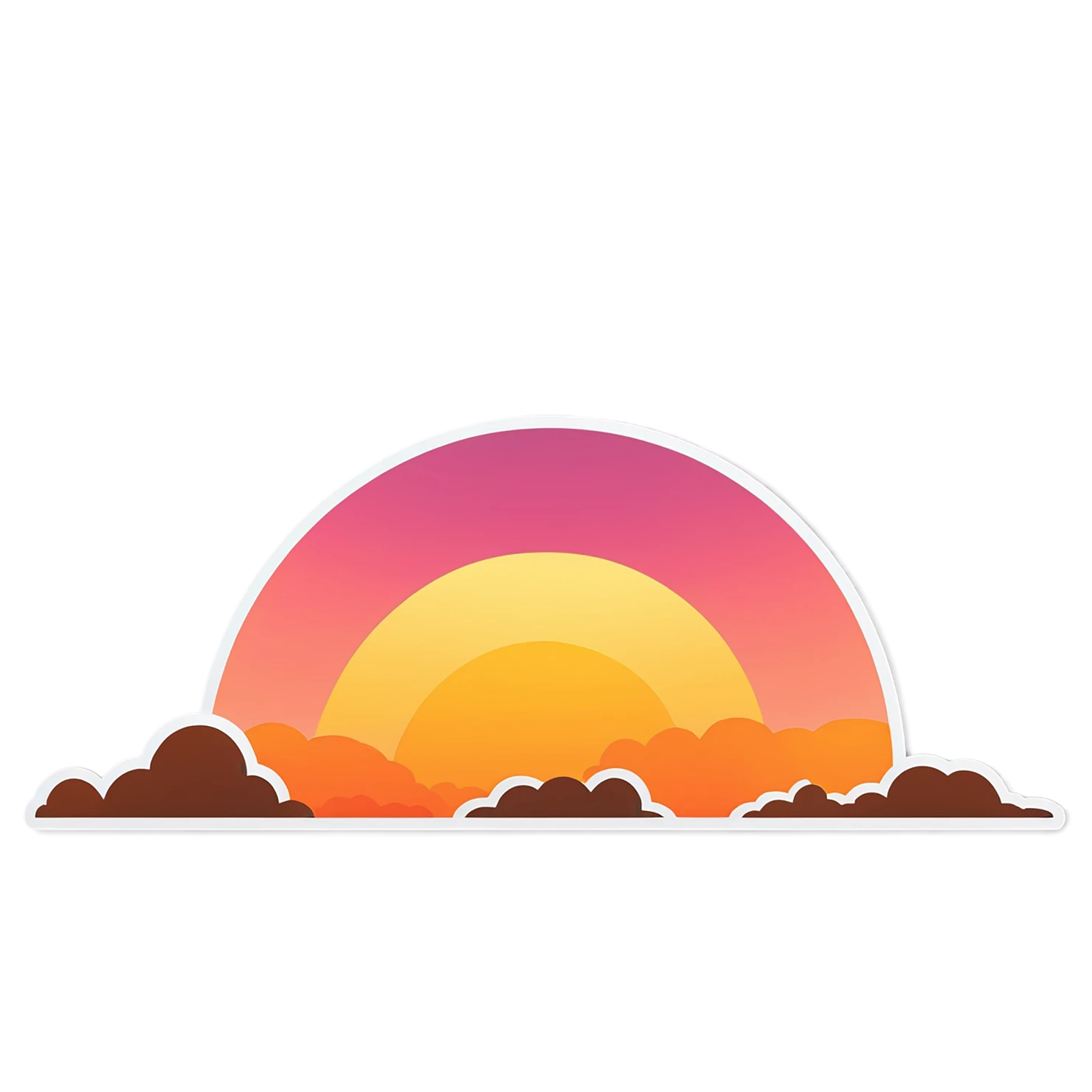 Sunset cute sticker isolated on transparent background #22334