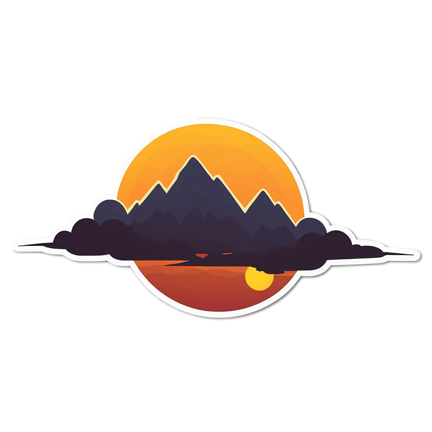 Sunset cute sticker isolated on transparent background #22335