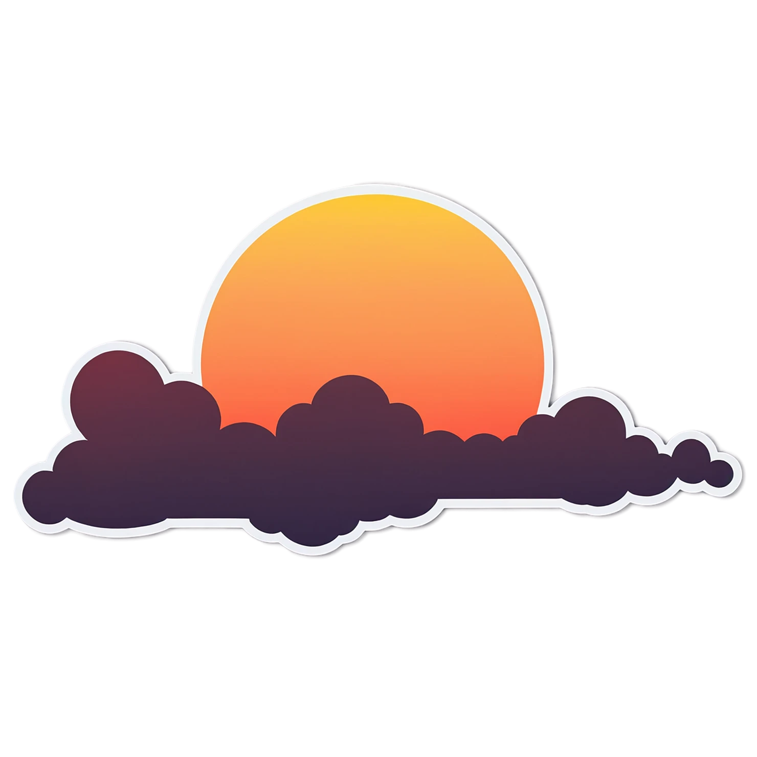 Sunset cute sticker isolated on transparent background #22339