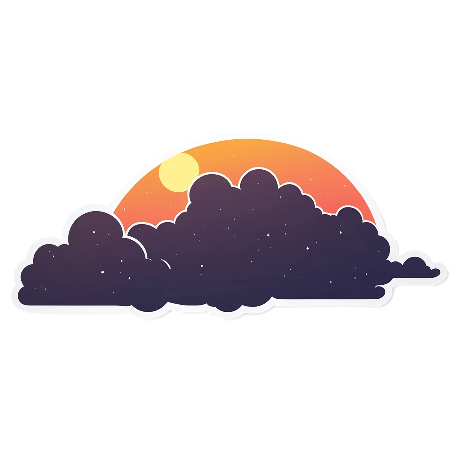 Sunset cute sticker isolated on transparent background #22340