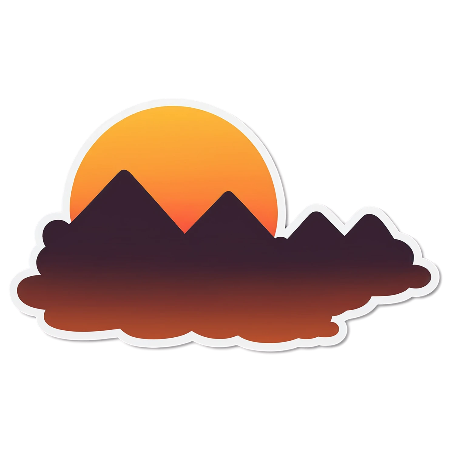 Sunset cute sticker isolated on transparent background #22342