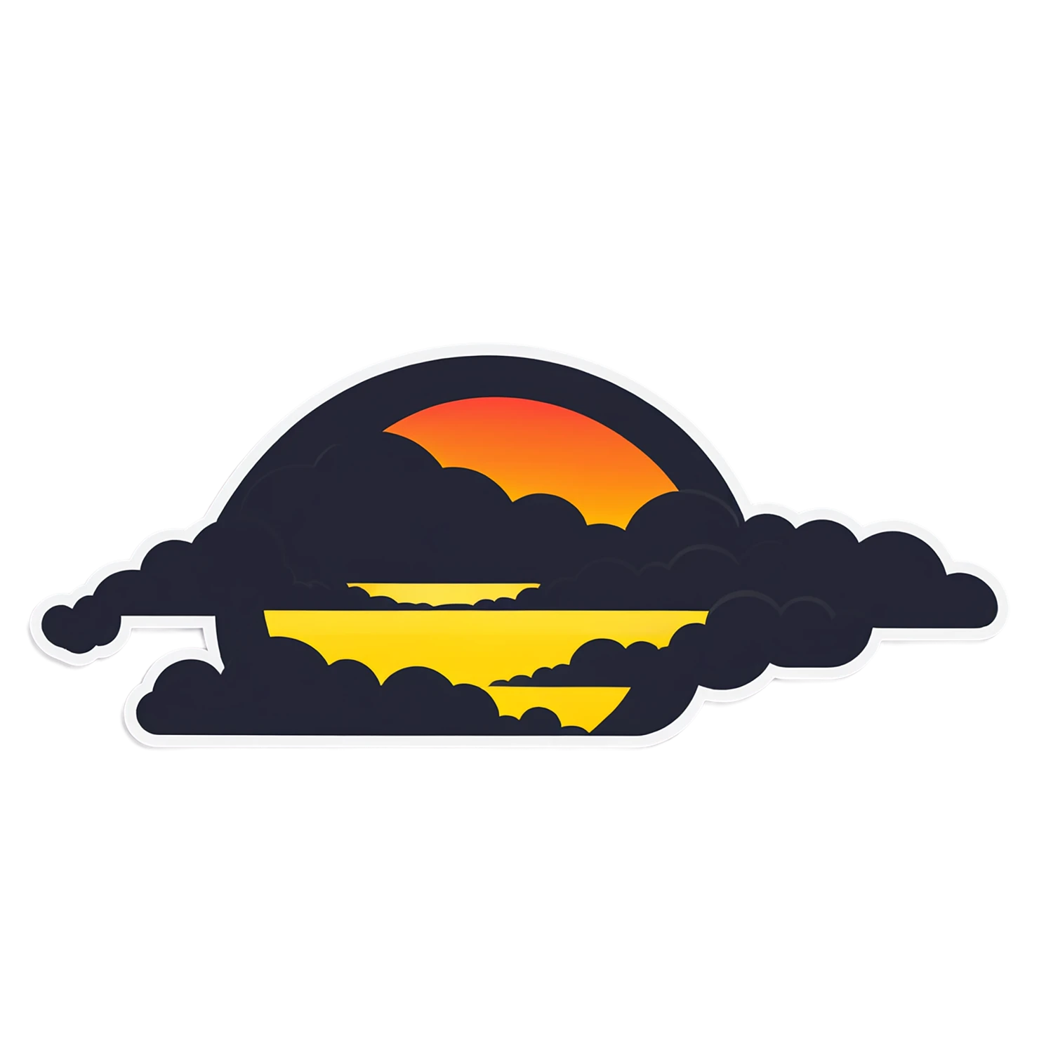 Sunset cute sticker isolated on transparent background #22343