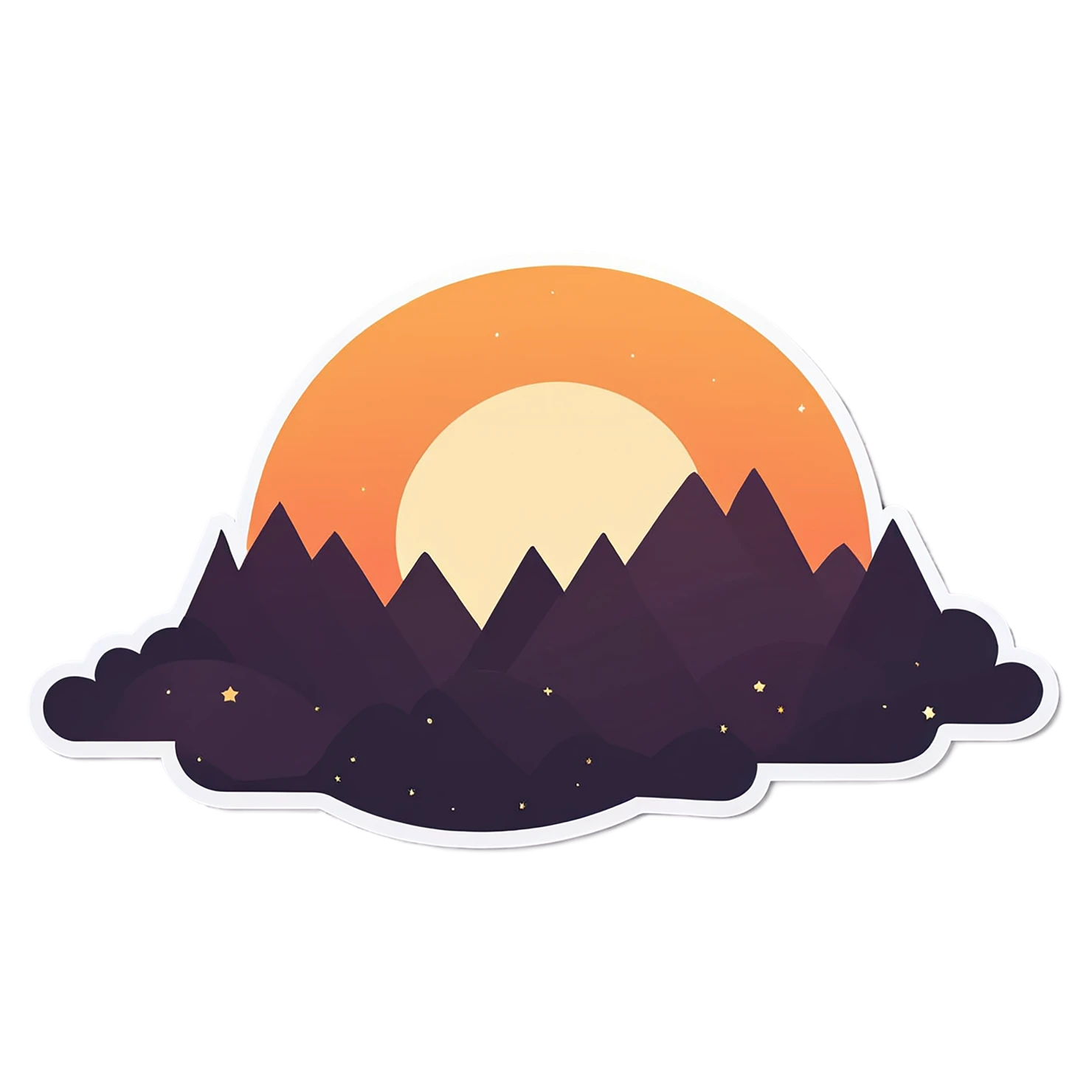 Sunset cute sticker isolated on transparent background #22346