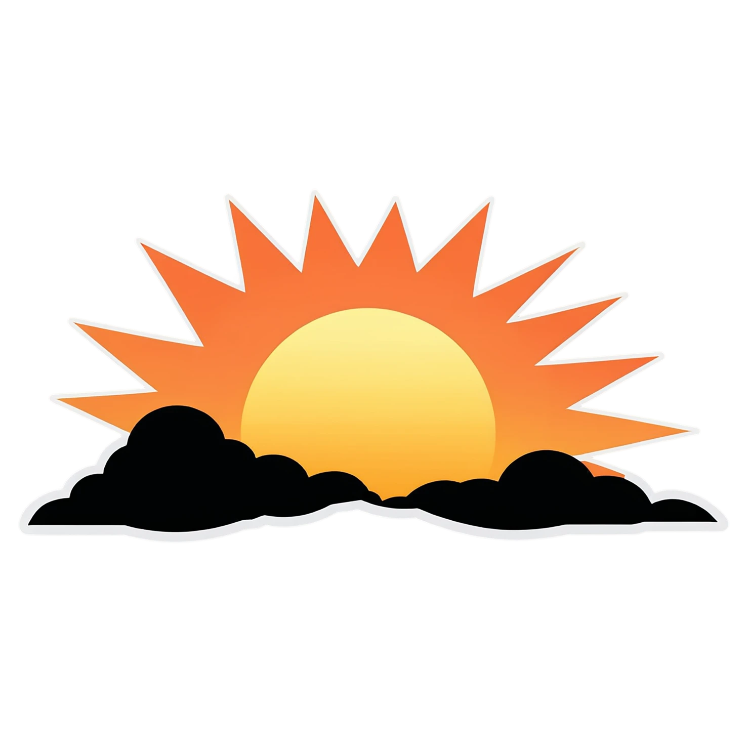 Sunset cute sticker isolated on transparent background #22347