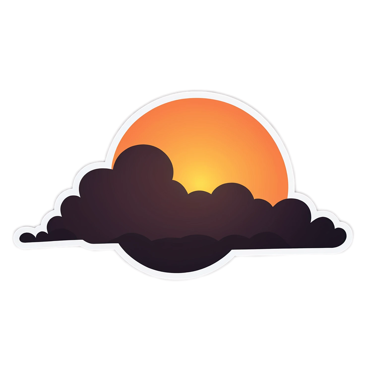 Sunset cute sticker isolated on transparent background #22348