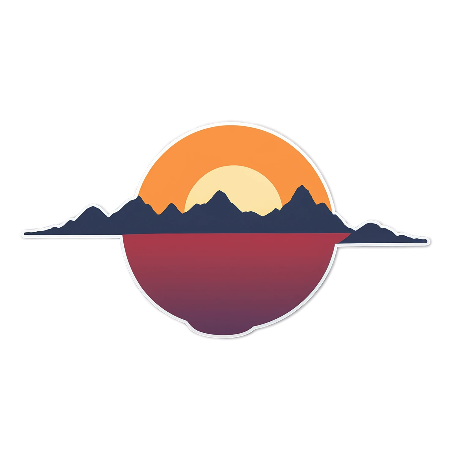 Sunset cute sticker isolated on transparent background #22350