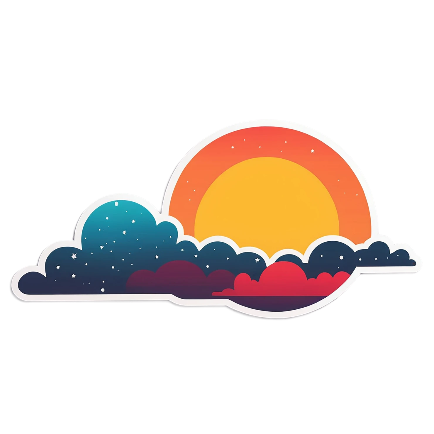 Sunset cute sticker isolated on transparent background #22351