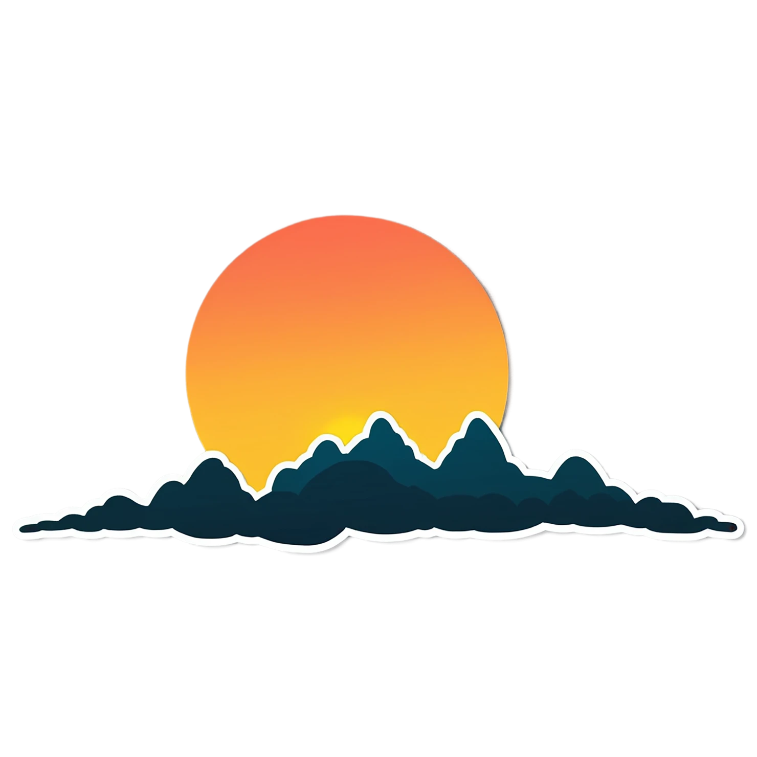 Sunset cute sticker isolated on transparent background #22354