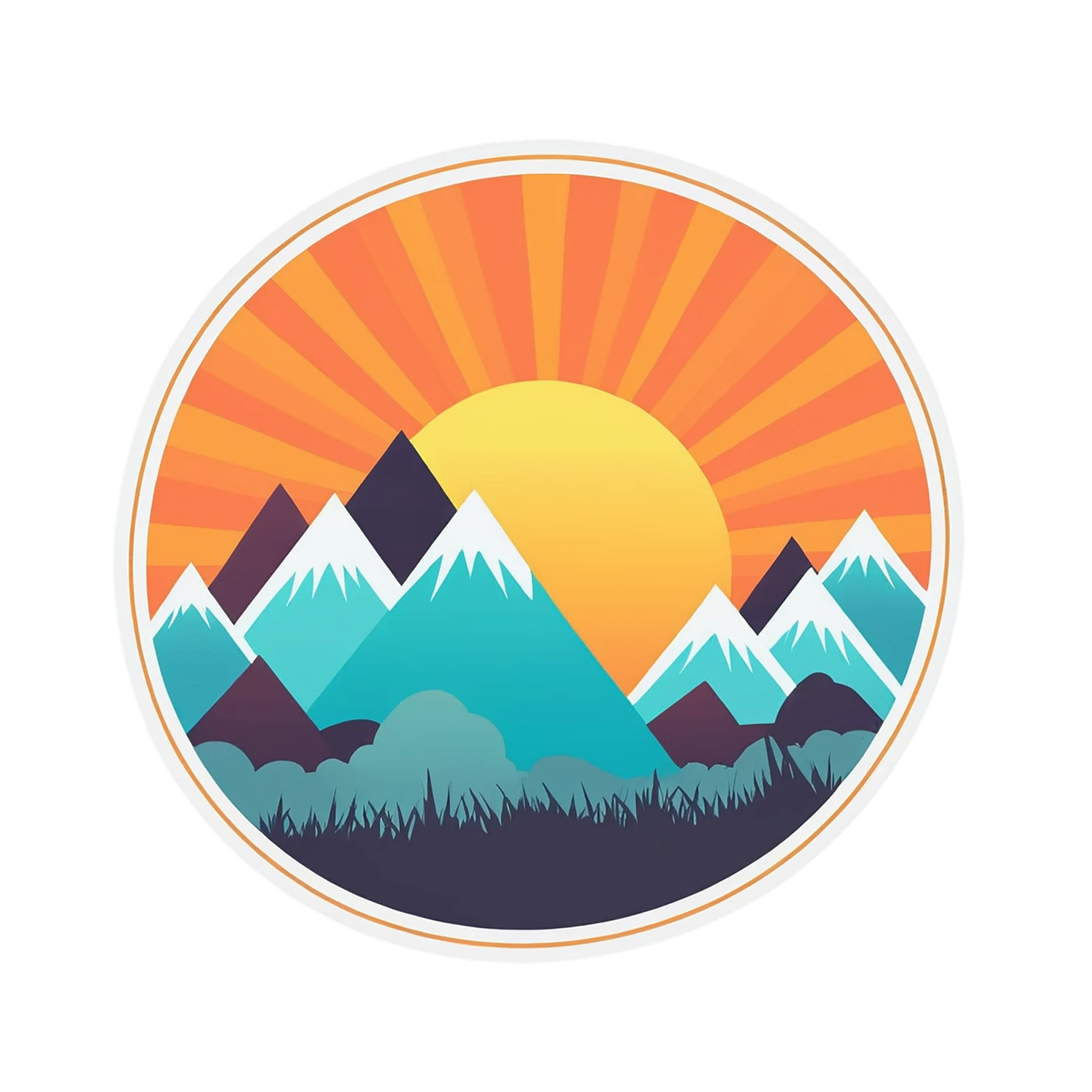 Sunset cute sticker isolated on transparent background #22355