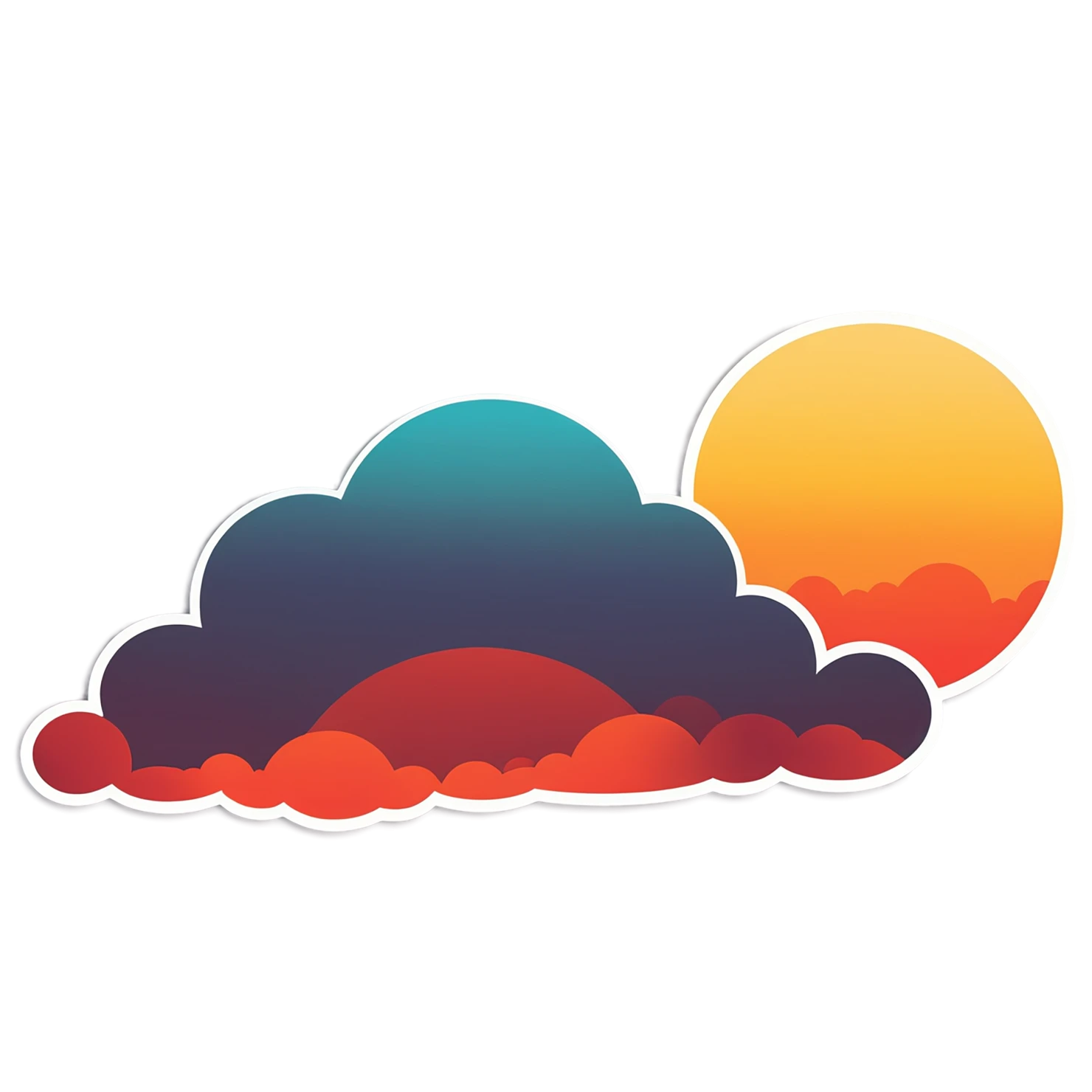 Sunset cute sticker isolated on transparent background #22357