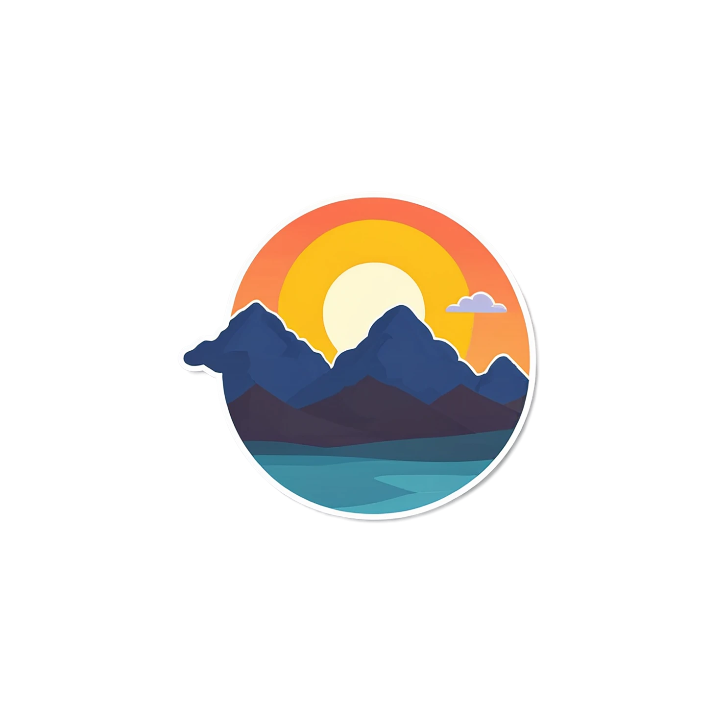 Sunset cute sticker isolated on transparent background #22359
