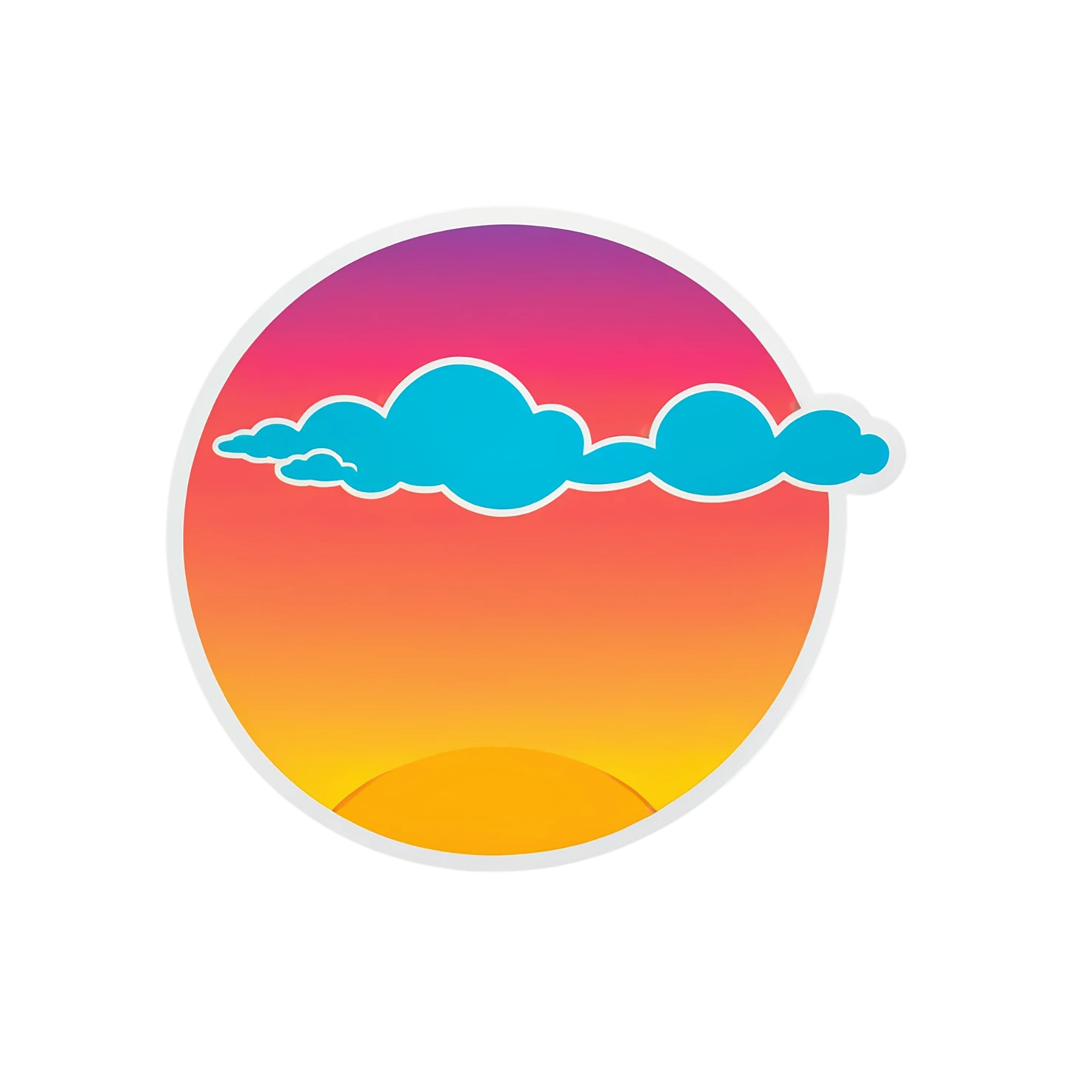 Sunset cute sticker isolated on transparent background #22361