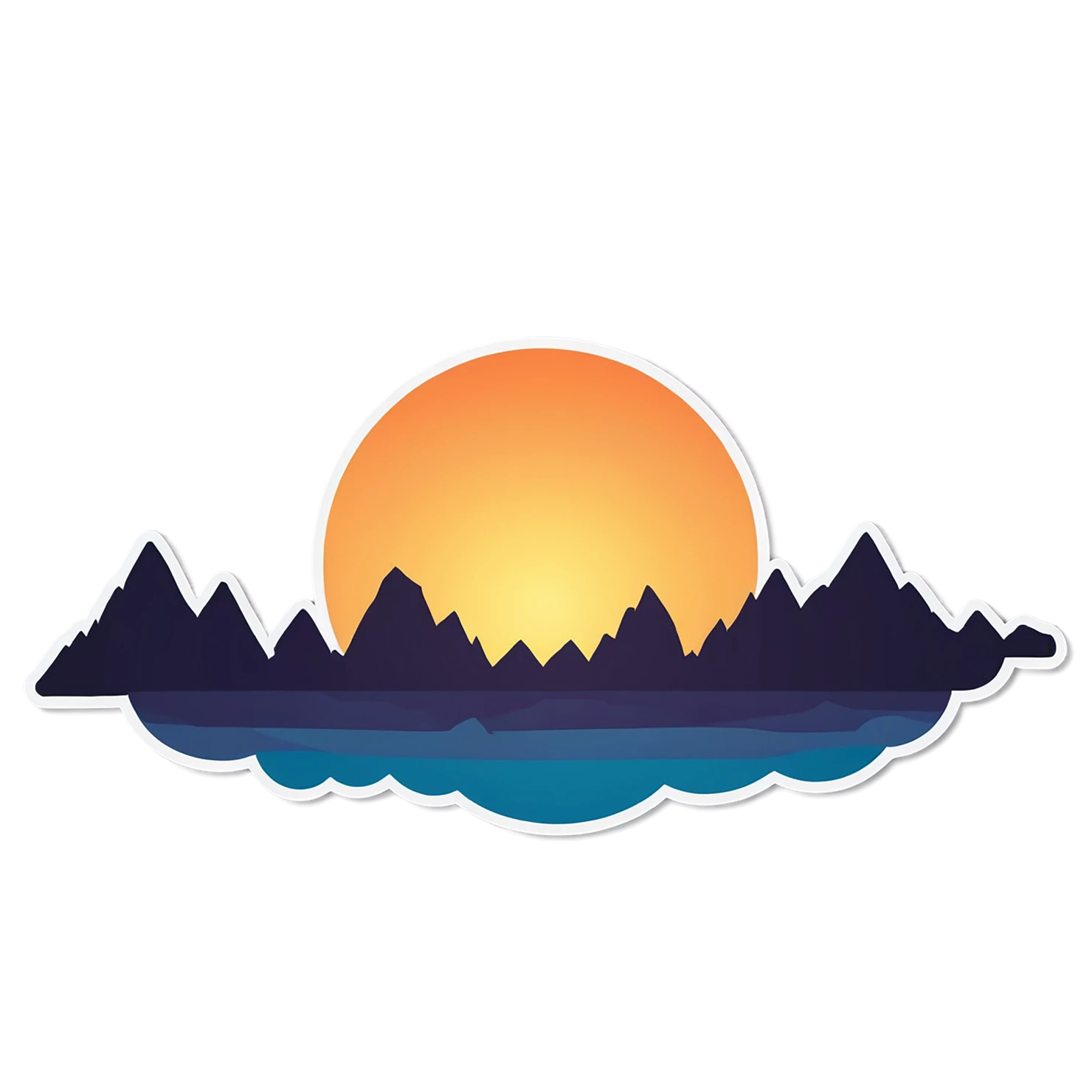Sunset cute sticker isolated on transparent background #22362