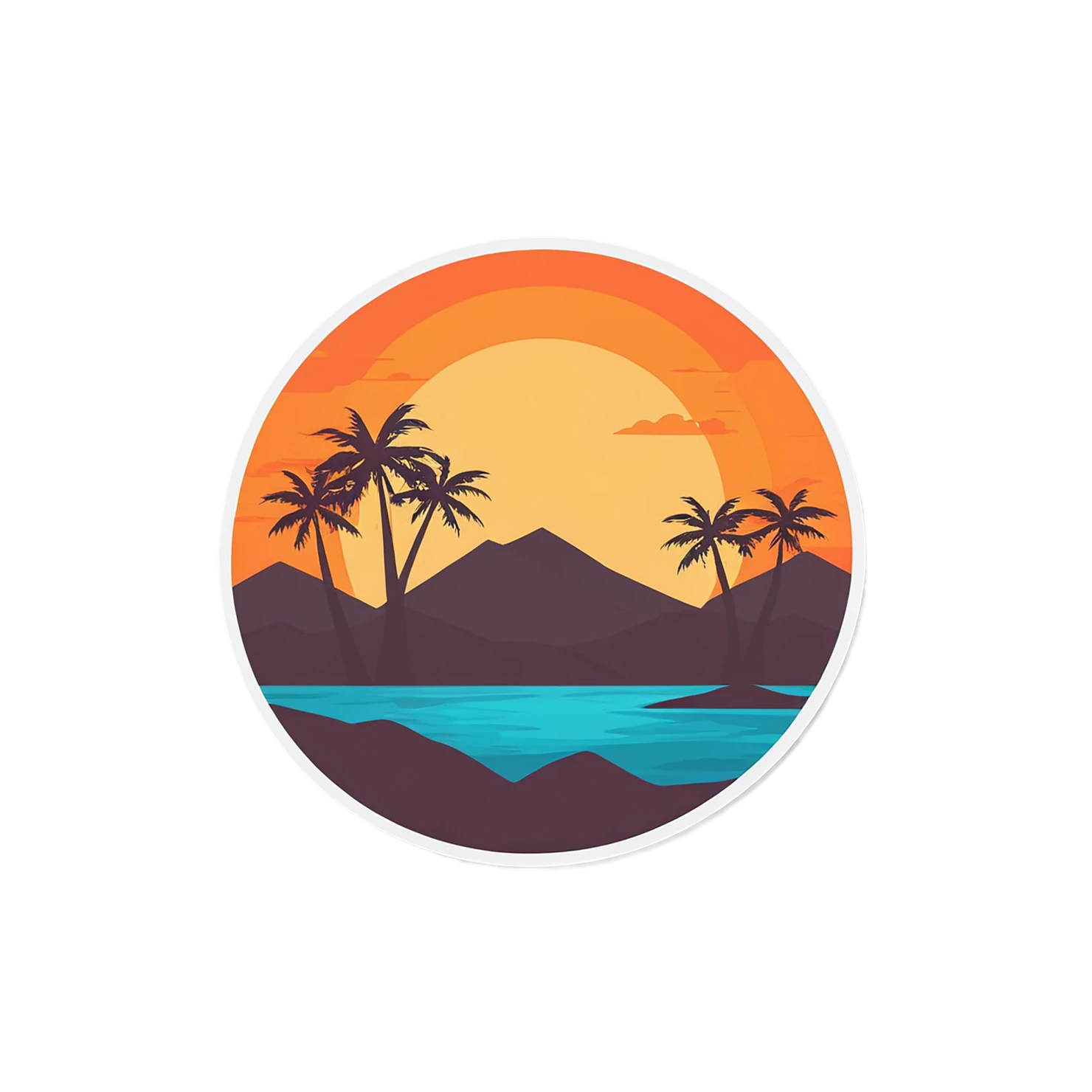 Sunset cute sticker isolated on transparent background #22365