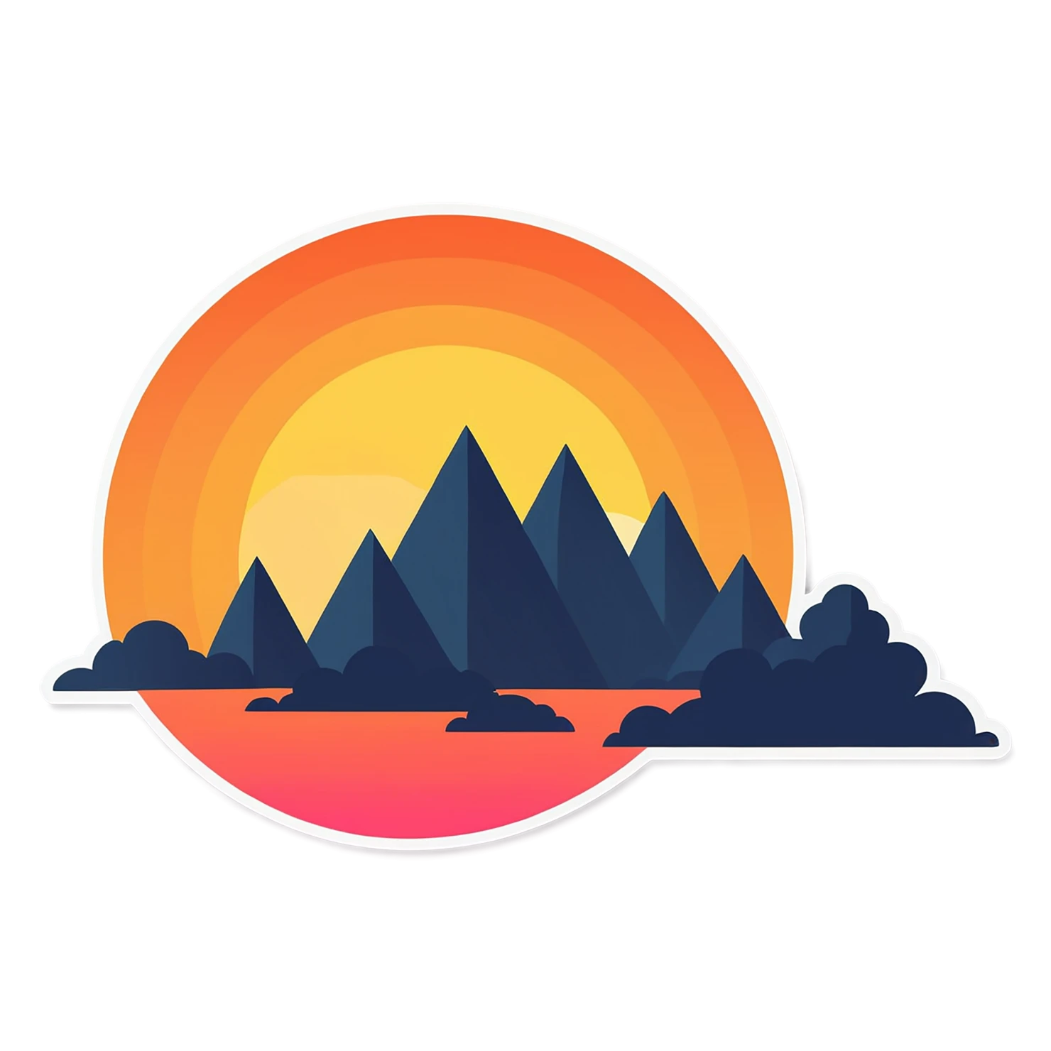 Sunset cute sticker isolated on transparent background #22366