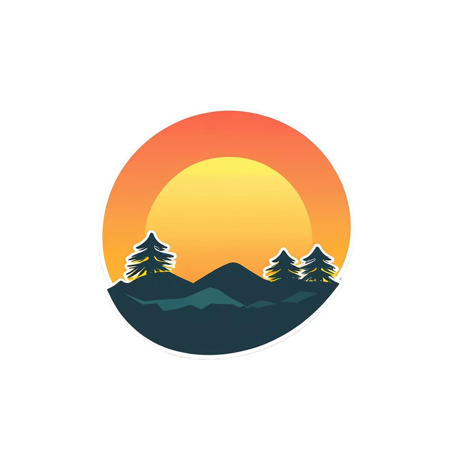 Sunset cute sticker isolated on transparent background #22367