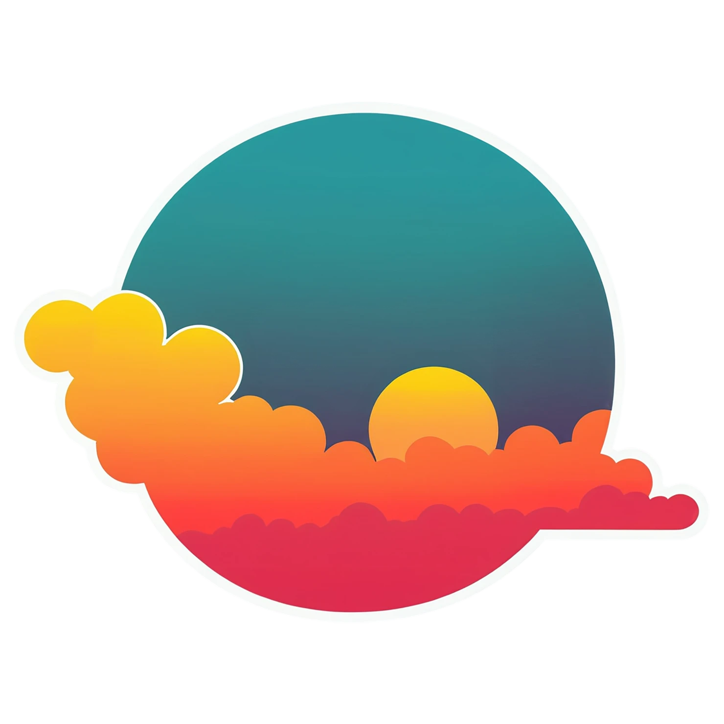 Sunset cute sticker isolated on transparent background #22368