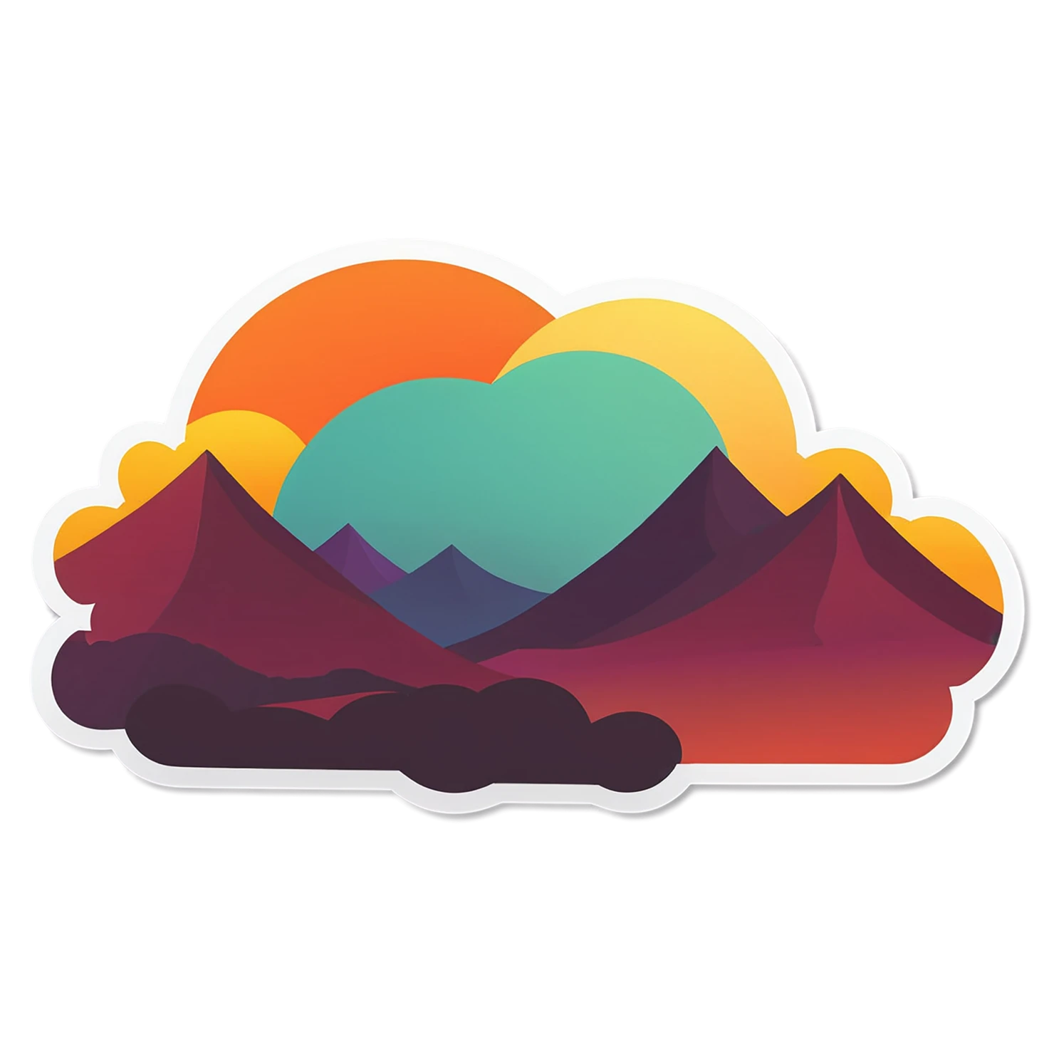 Sunset cute sticker isolated on transparent background #22369