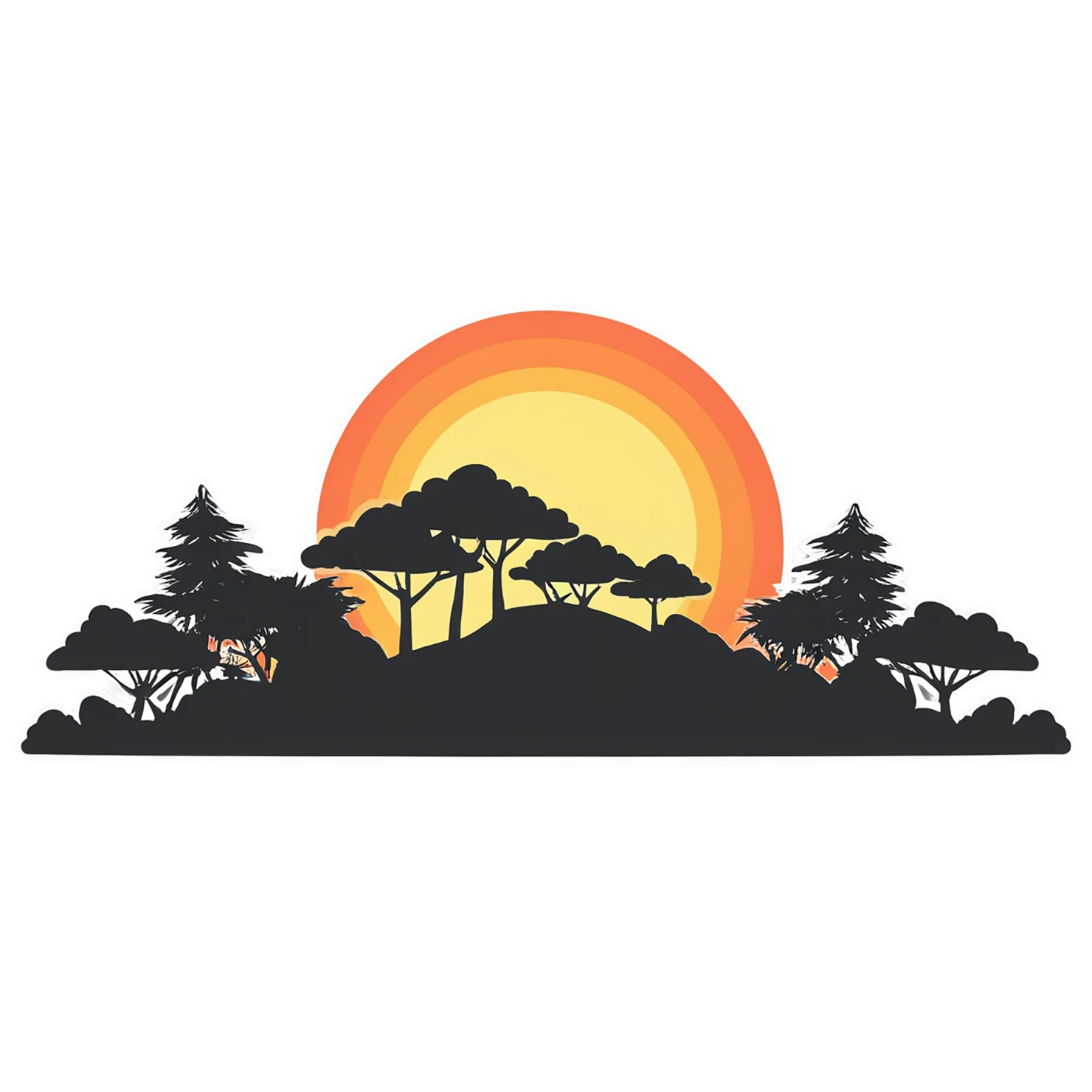 Sunset cute sticker isolated on transparent background #22370