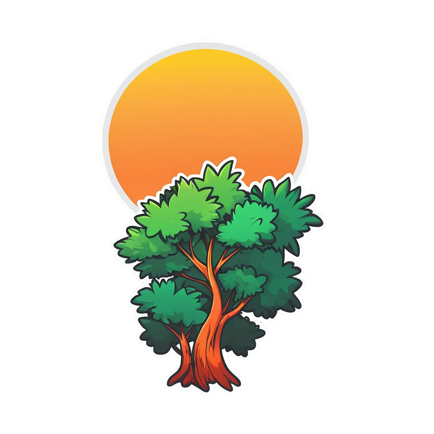 Sunset cute sticker isolated on transparent background #22373