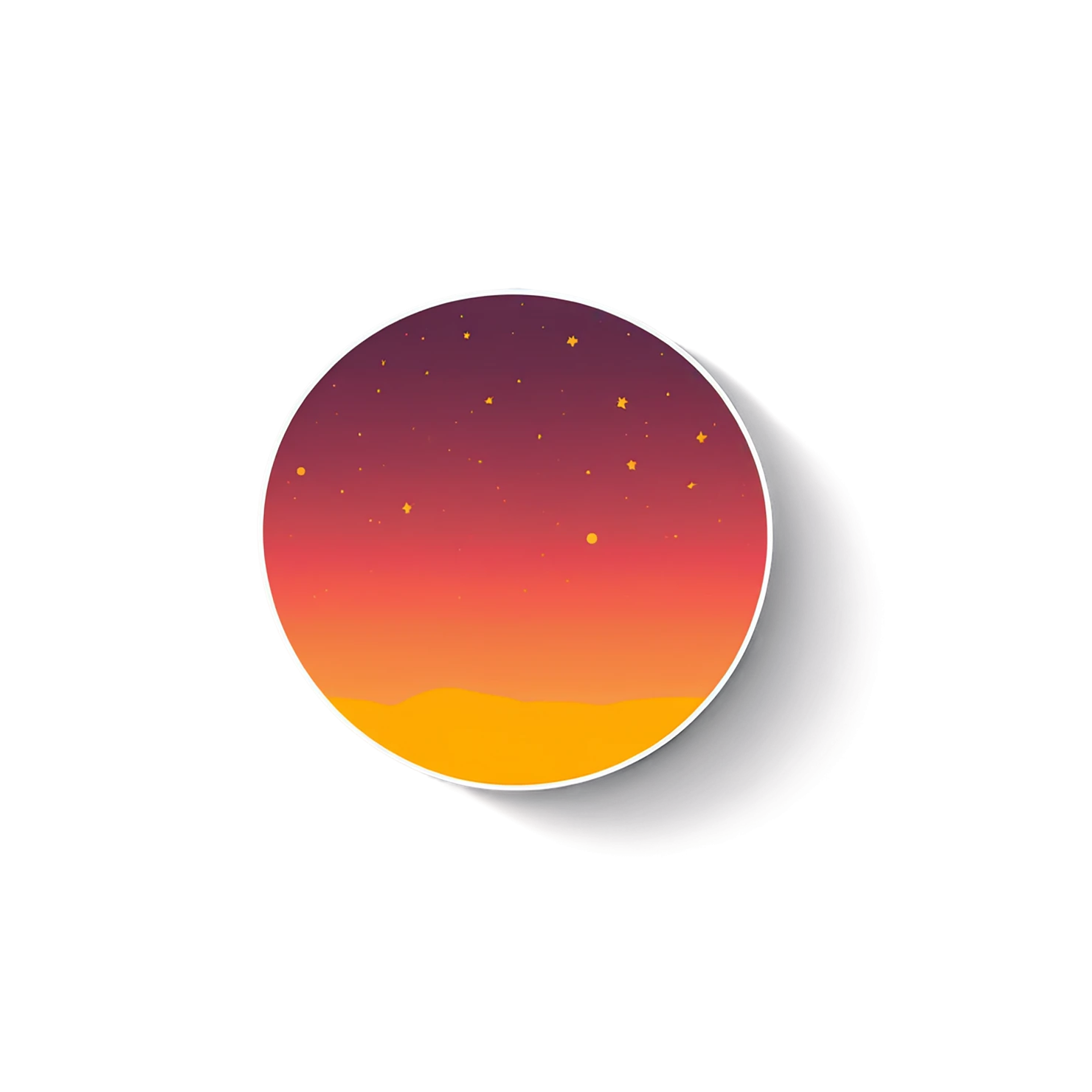 Sunset cute sticker isolated on transparent background #22376