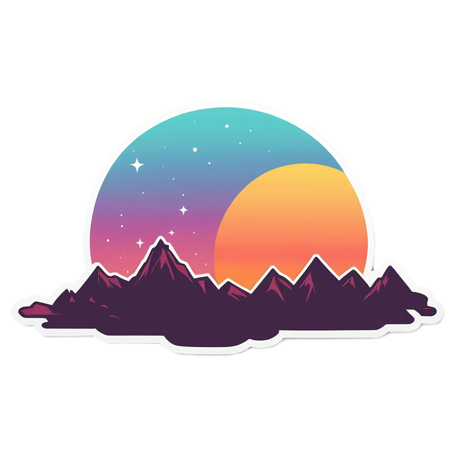Sunset cute sticker isolated on transparent background #22377