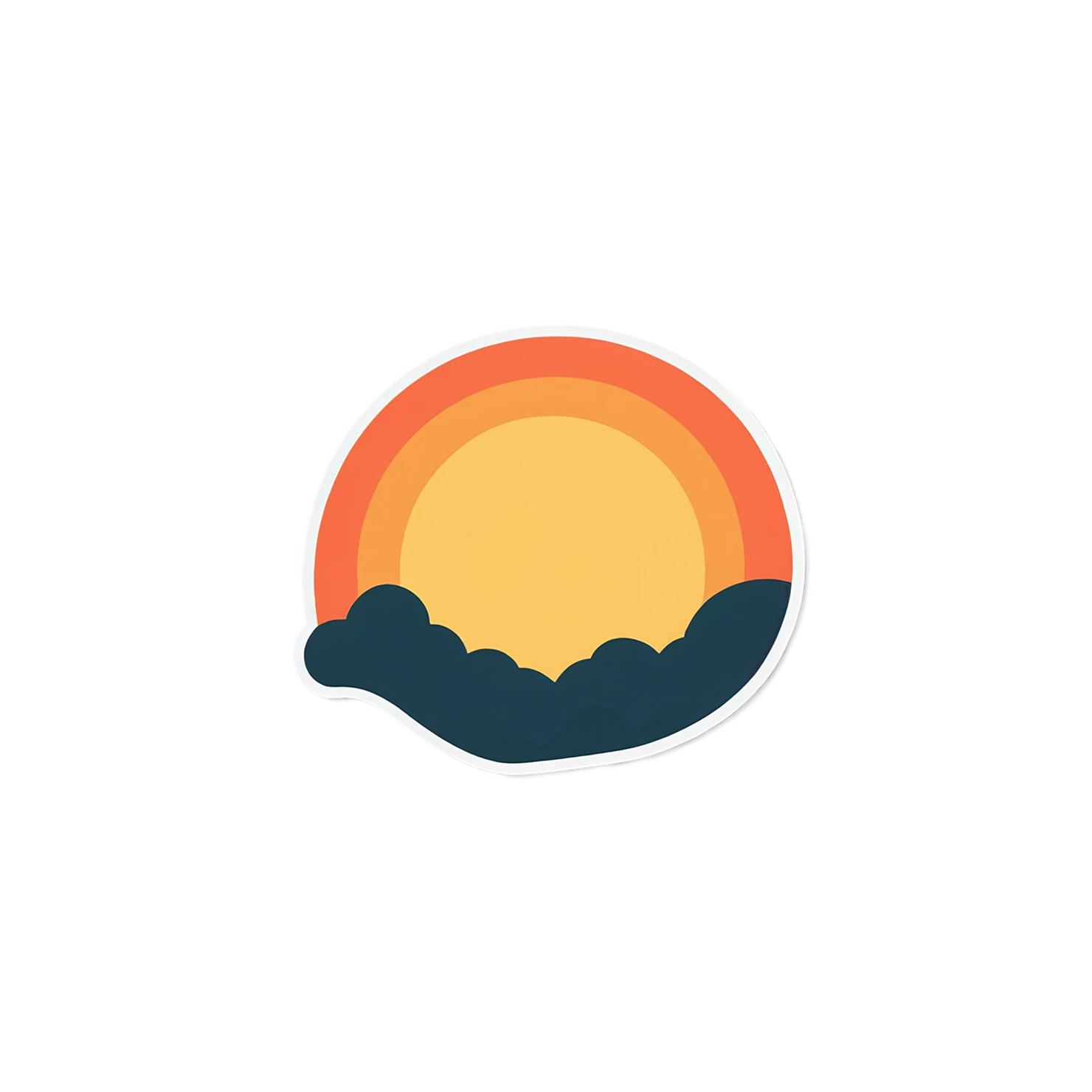 Sunset cute sticker isolated on transparent background #22383