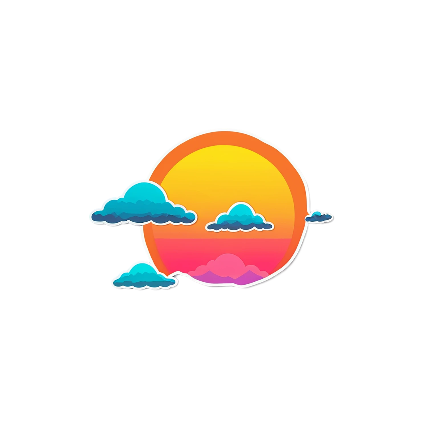 Sunset cute sticker isolated on transparent background #22384