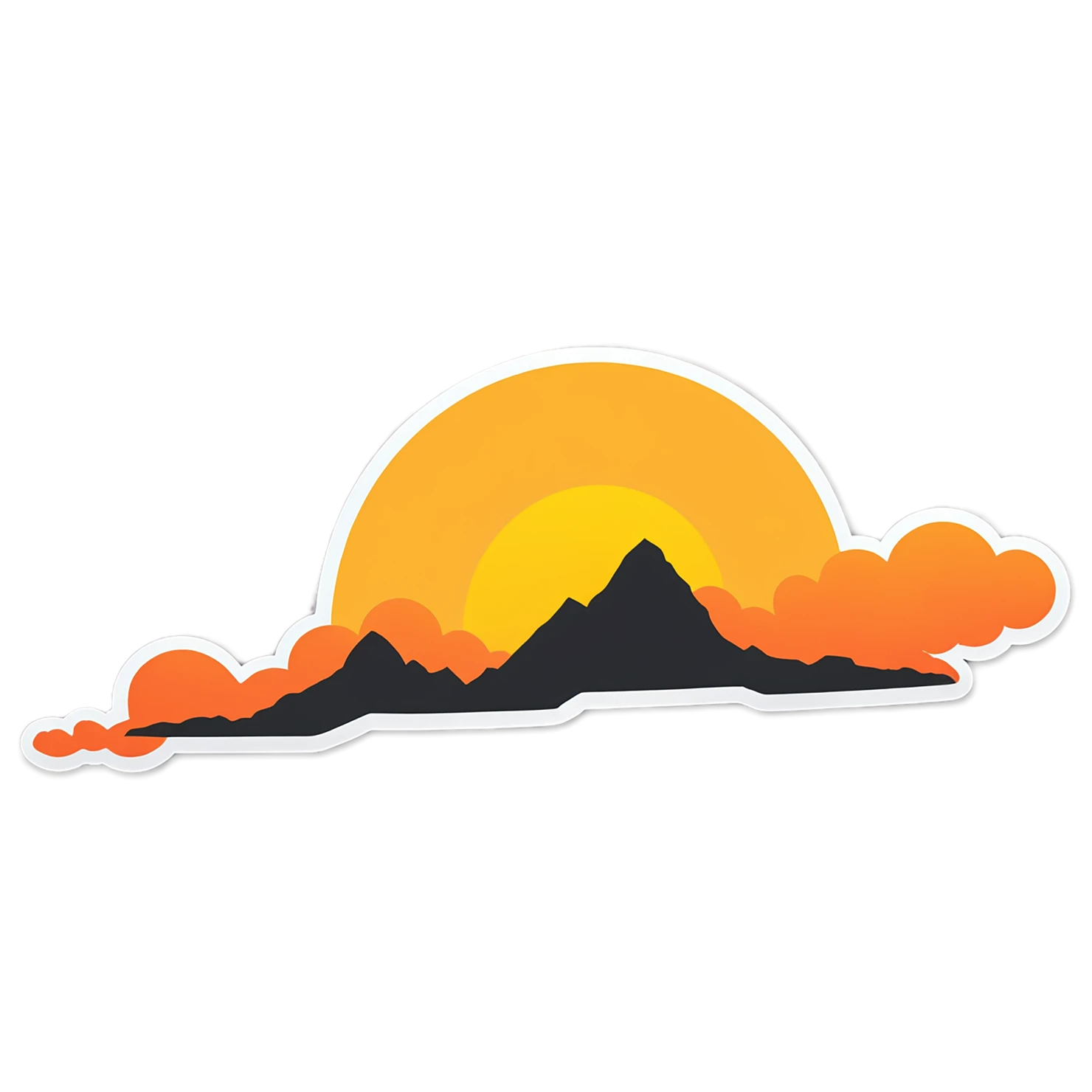 Sunset cute sticker isolated on transparent background #22385