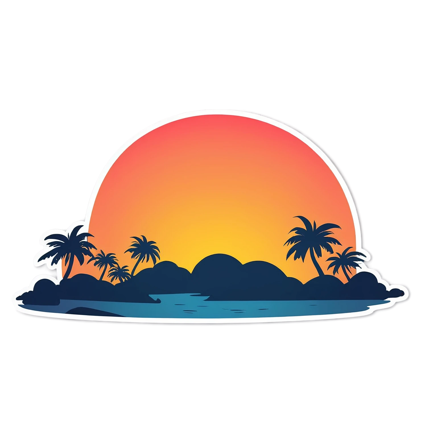 Sunset cute sticker isolated on transparent background #22388