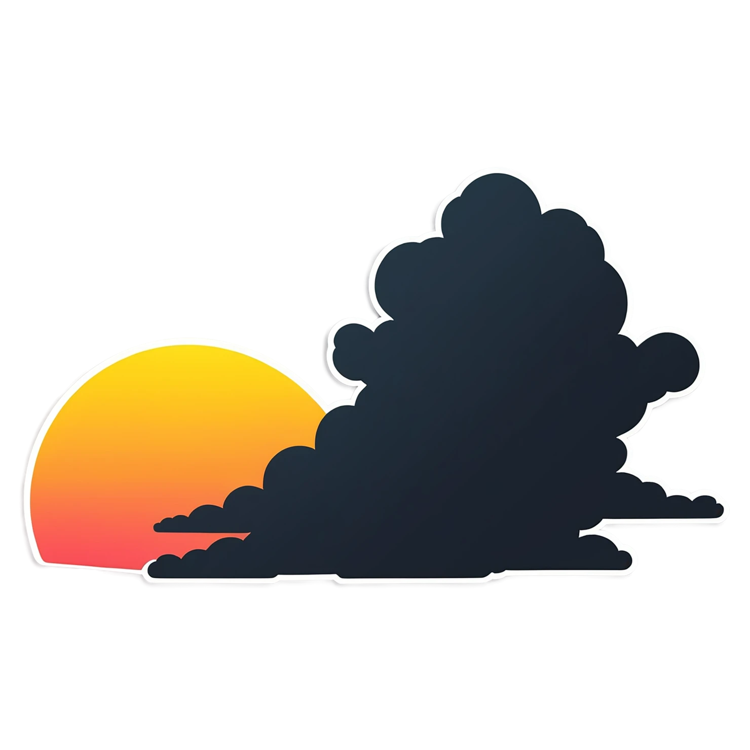 Sunset cute sticker isolated on transparent background #22389